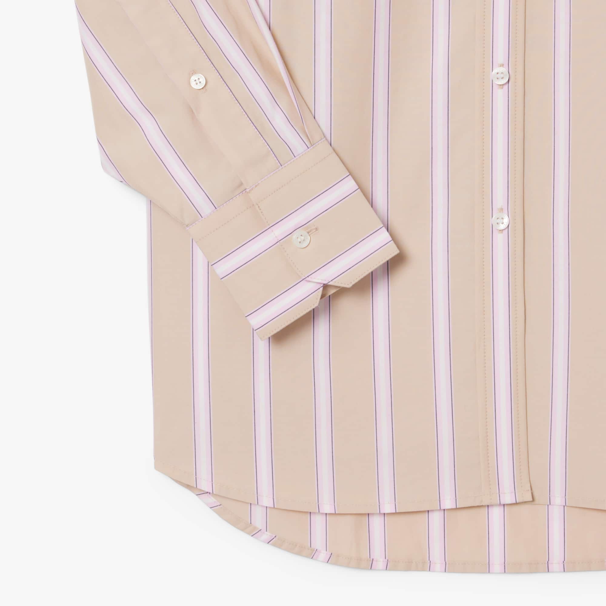 Thumbnail - Lacoste Oversized-Hemd aus Baumwollpopeline - Beige / Rose / Blanc / Bleu Marine Size 36