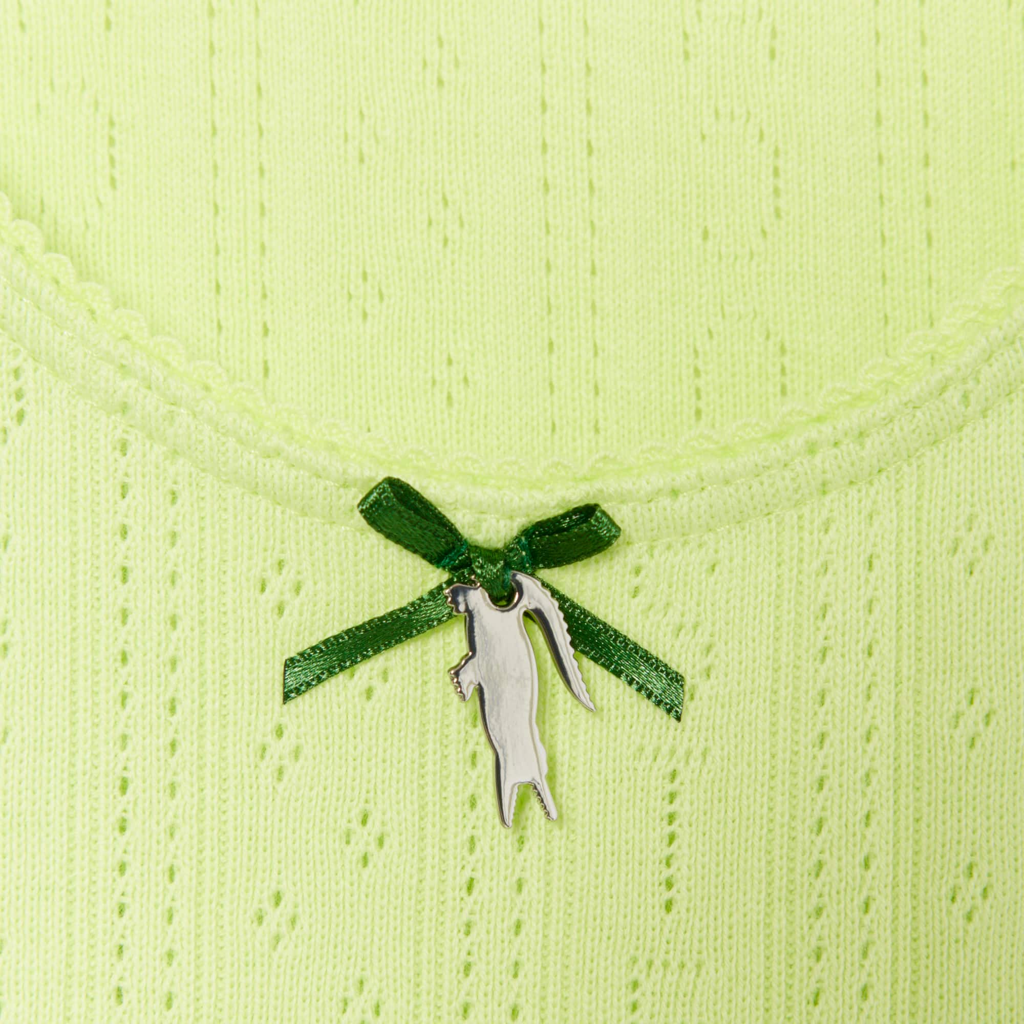 Thumbnail - Lacoste Slim Fit-Tanktop aus Pointelle-Spitze - Grün Size 36