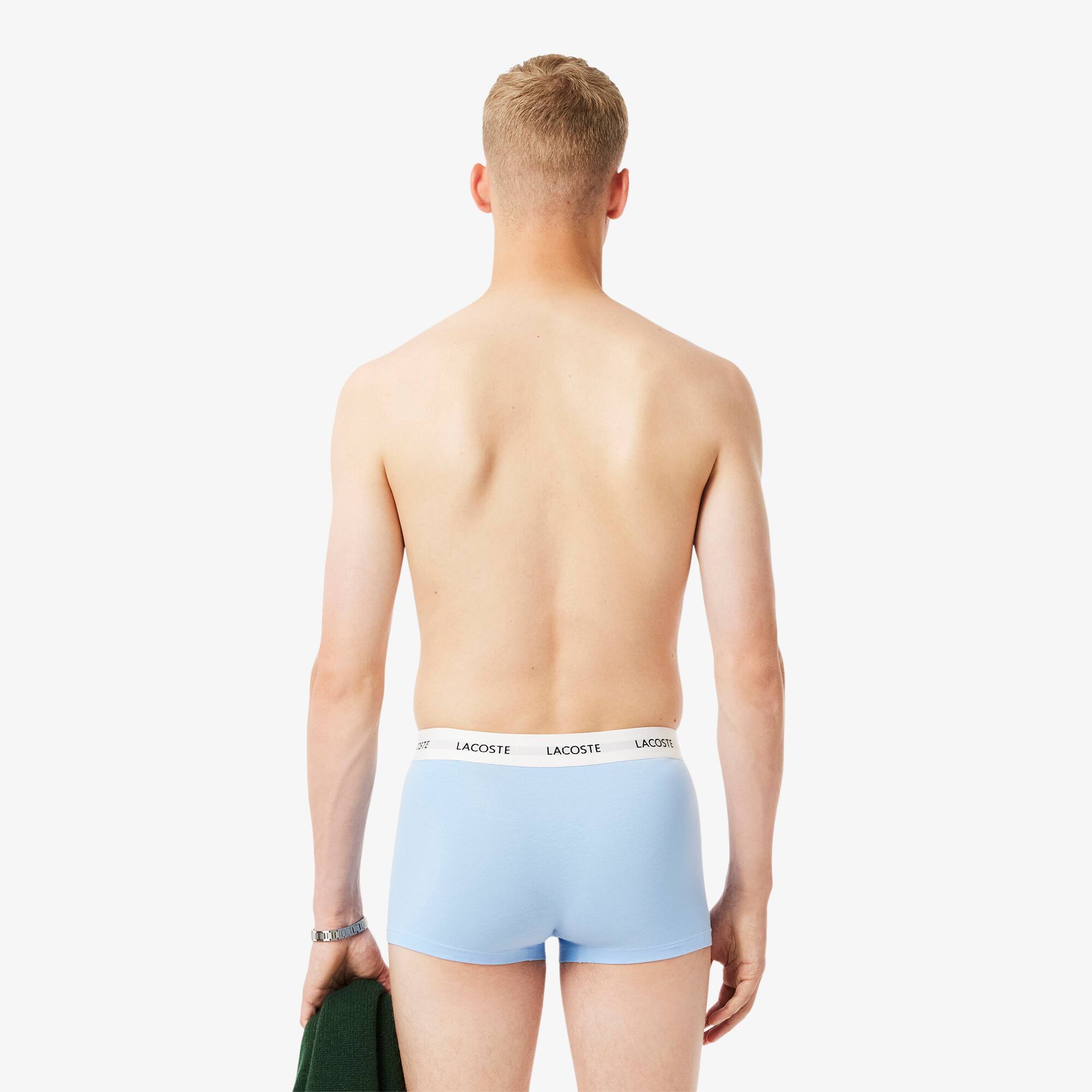Thumbnail - Lacoste 3er-Pack Baumwoll-Stretch-Trunks - Blau / Navy Blau / Khaki Grün Size 6 - XL