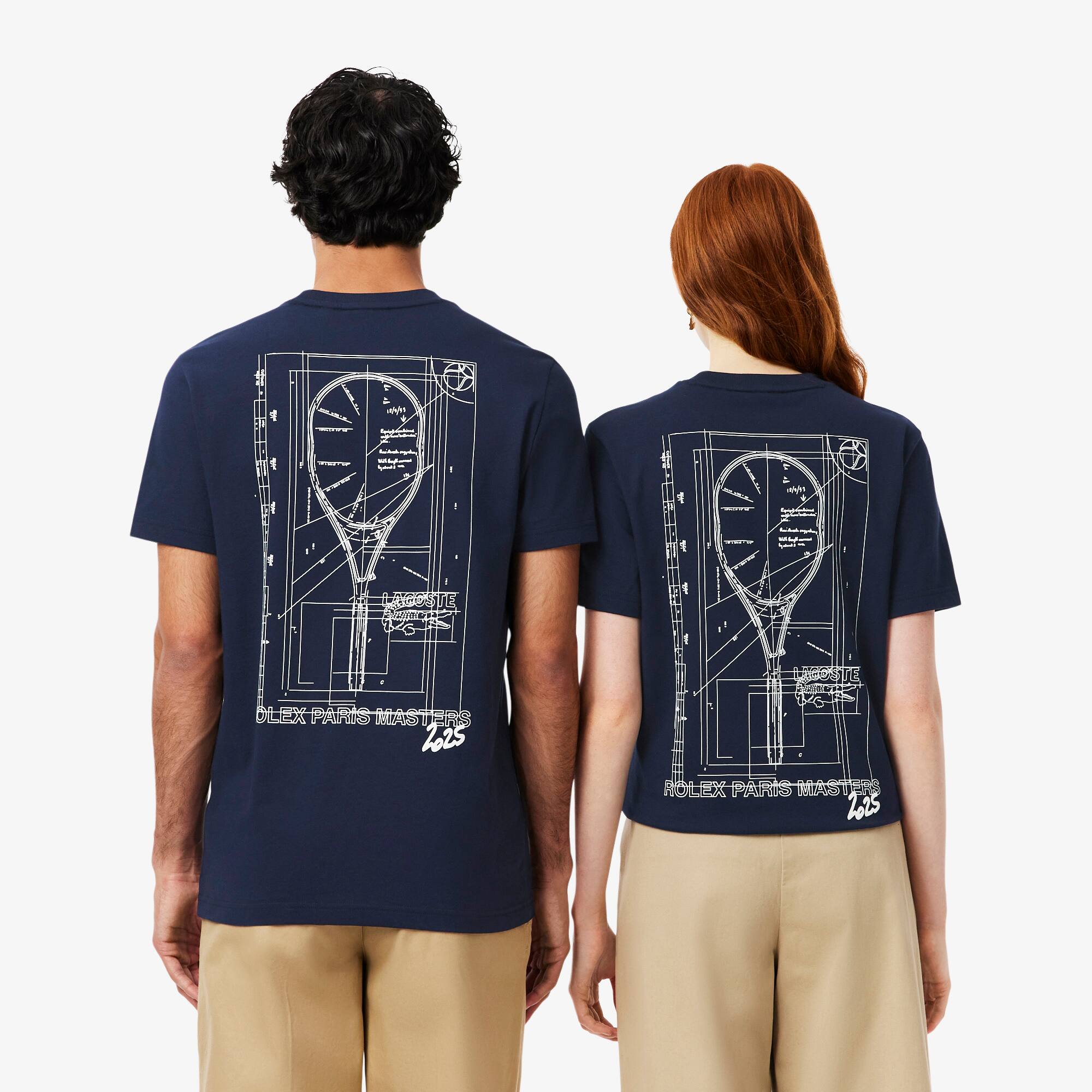Thumbnail - Lacoste T-Shirt Rolex Paris Masters Edition mit Print - Navy Blau Size M