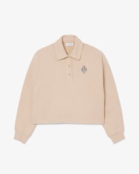 Oversized-Sweatshirt aus Rippstrick mit Polokragen