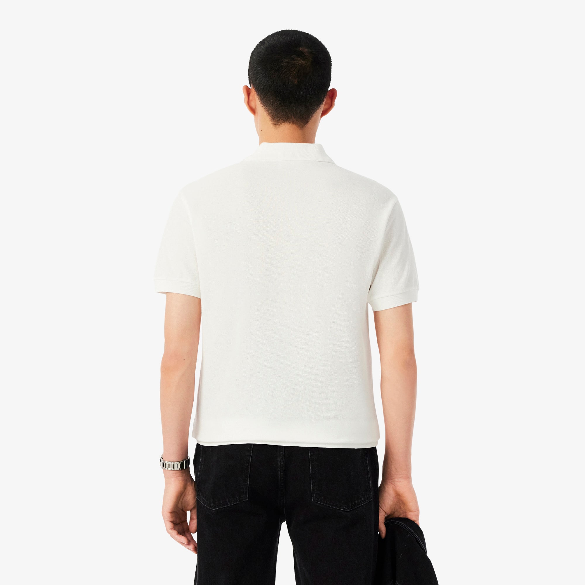 Thumbnail - Lacoste Classic Fit-Polohemd aus Mini-Piqué mit Badge - Weiß Size S
