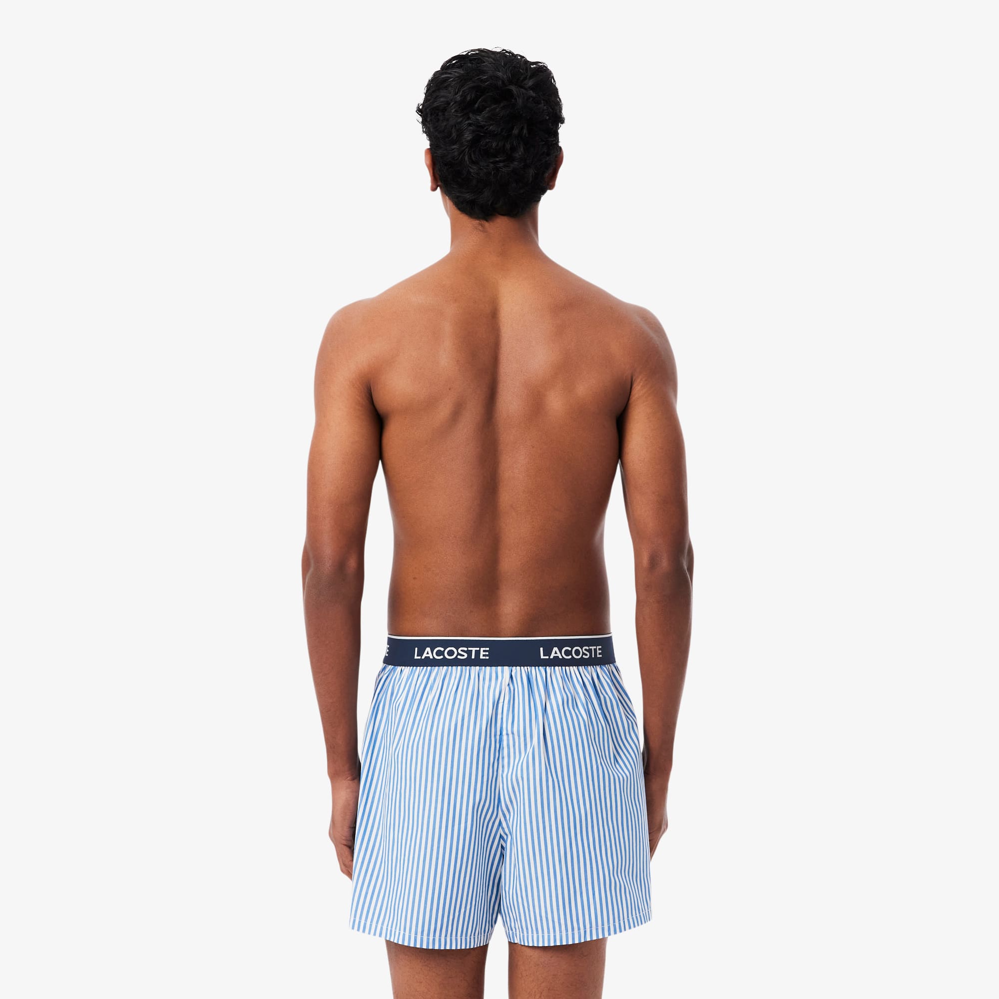 Thumbnail - Lacoste 3er-Pack Boxershorts aus Baumwollpopeline - Blau / Navy Blau Size XS