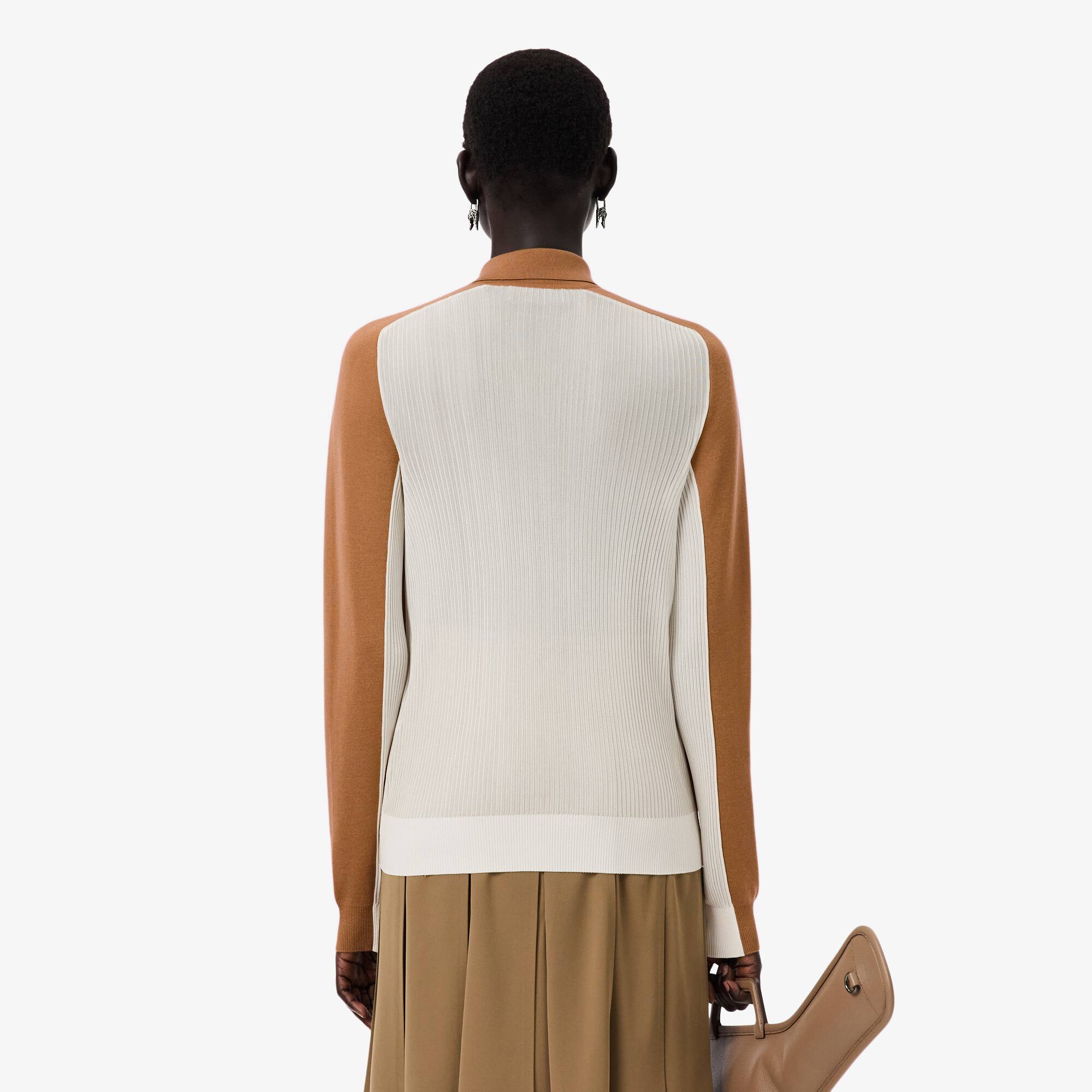 Thumbnail - Lacoste Pullover Runway aus Wollgemisch mit Polokragen - Marron Clair Size 36