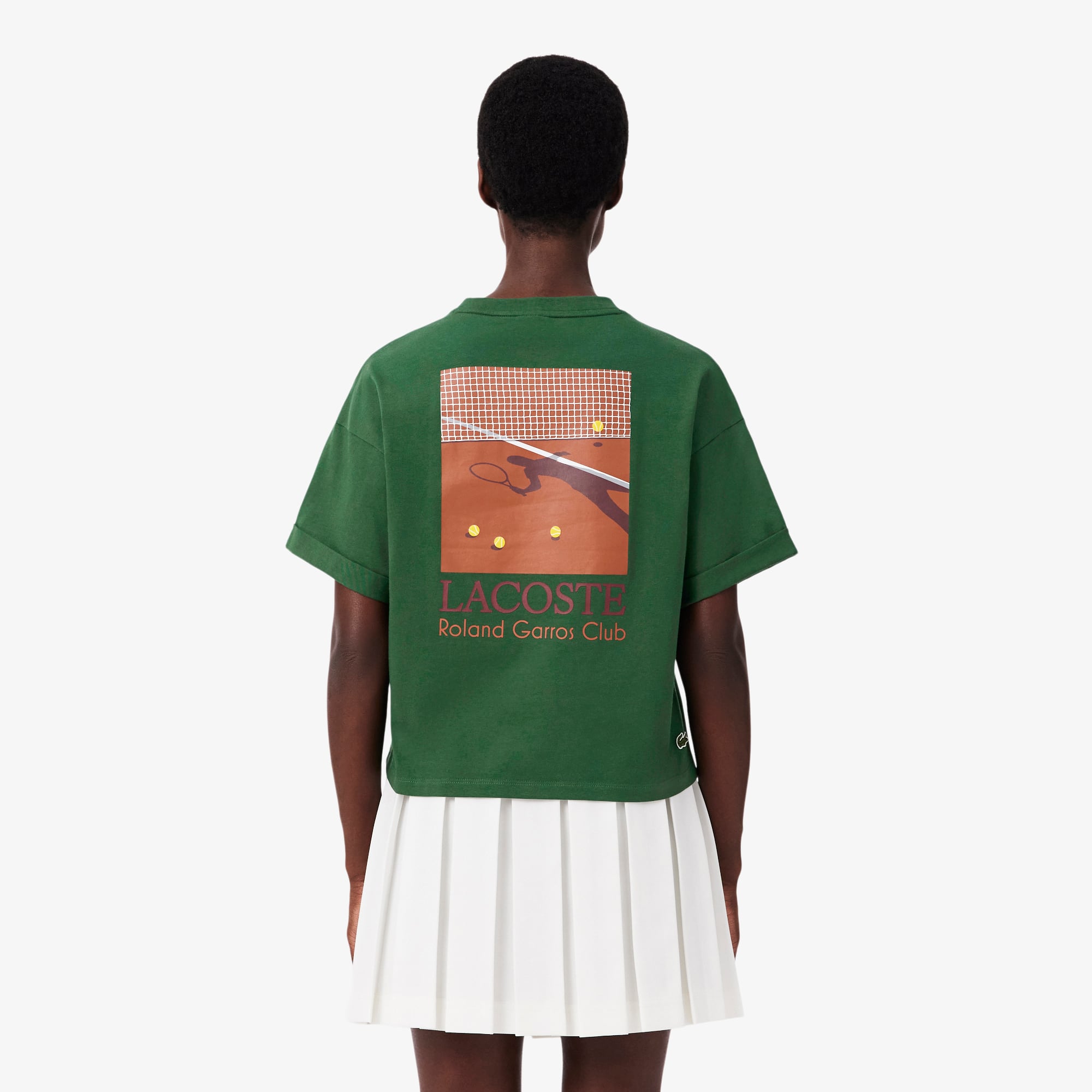 Thumbnail - Lacoste Grafisches T-Shirt Roland-Garros Edition - Grün Size 34