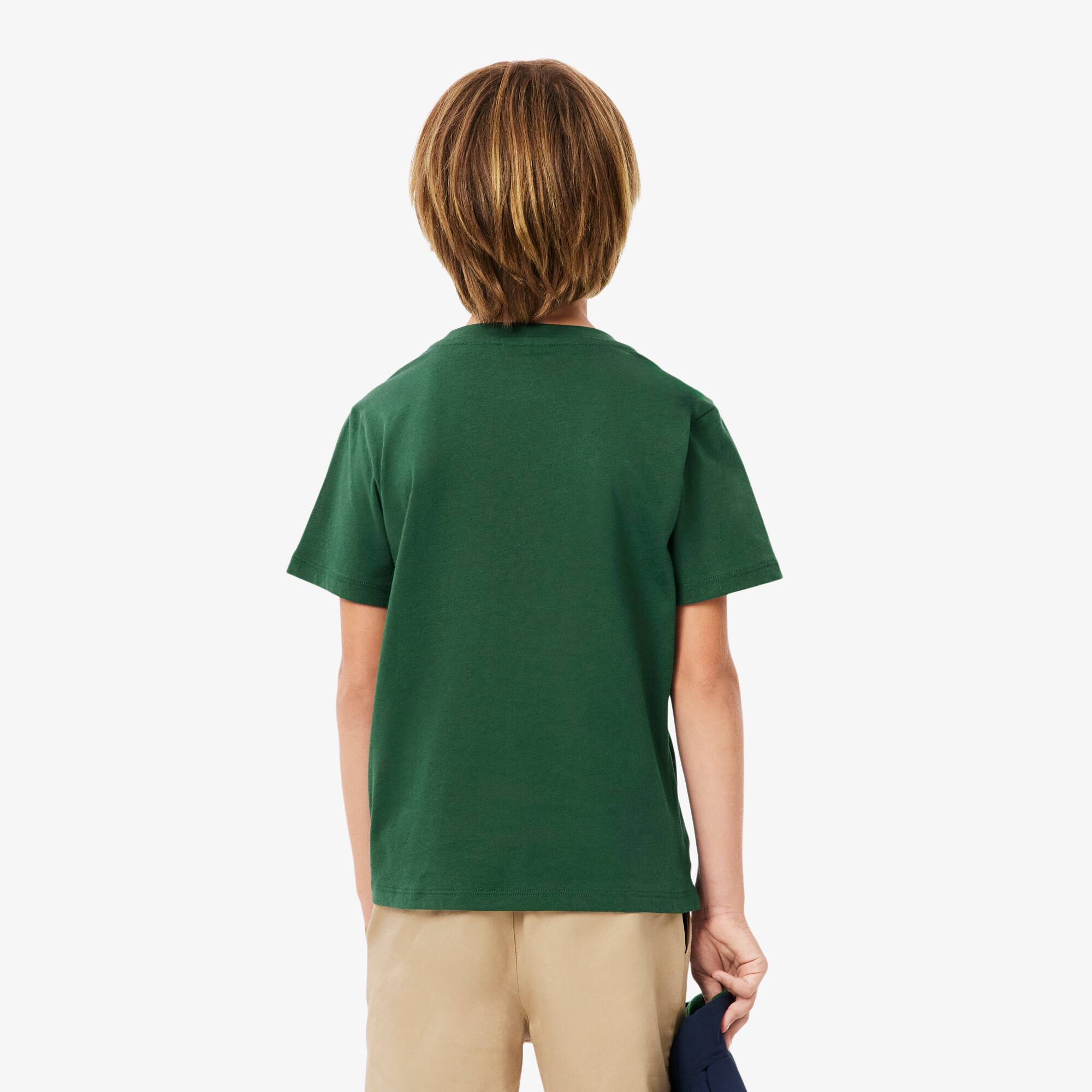 Thumbnail - Lacoste T-Shirt aus Baumwolle mit Monogramm-Print - Grün Size 12 - 16A