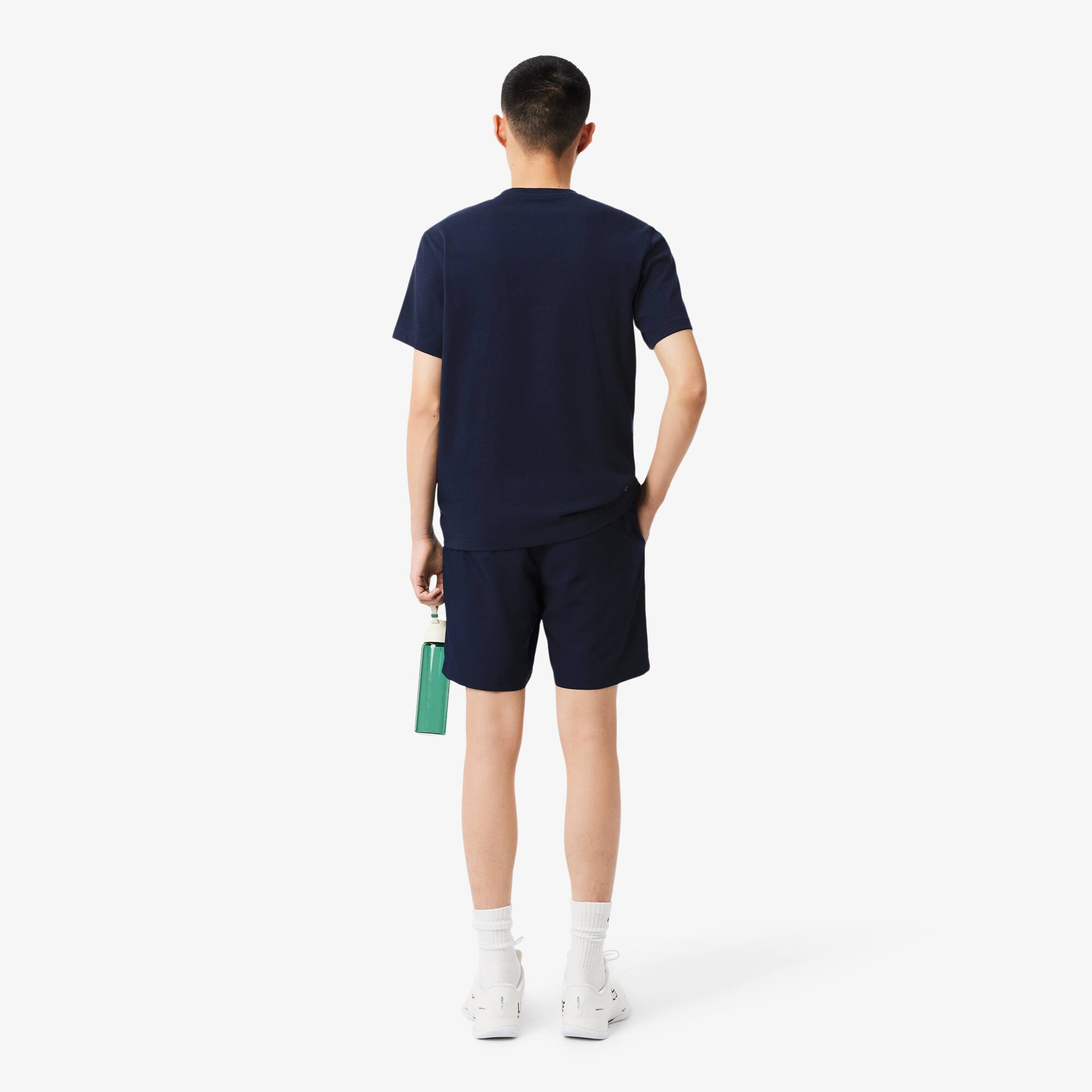Thumbnail - Lacoste Leichte Tennisshorts aus Diamant-Taft - Navy Blau Size L