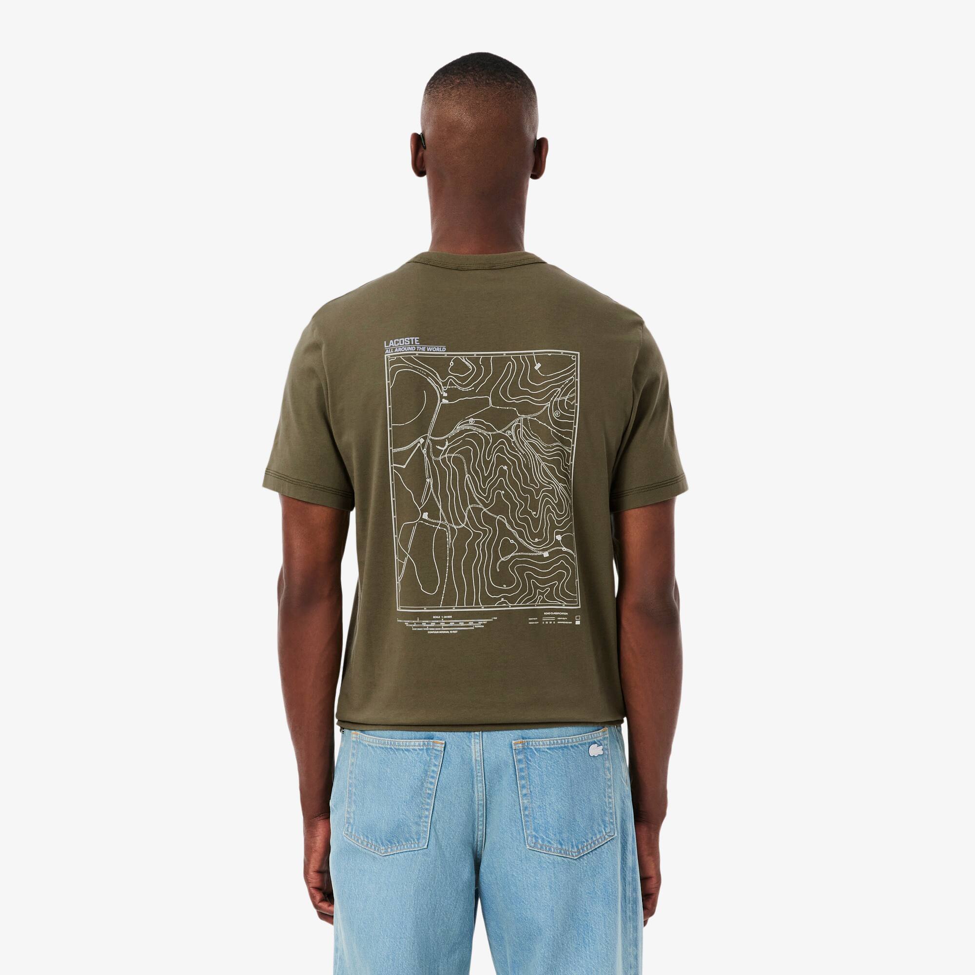 Thumbnail - Lacoste T-Shirt aus Jersey mit mehreren Prints - Khaki Grün Size 4XL