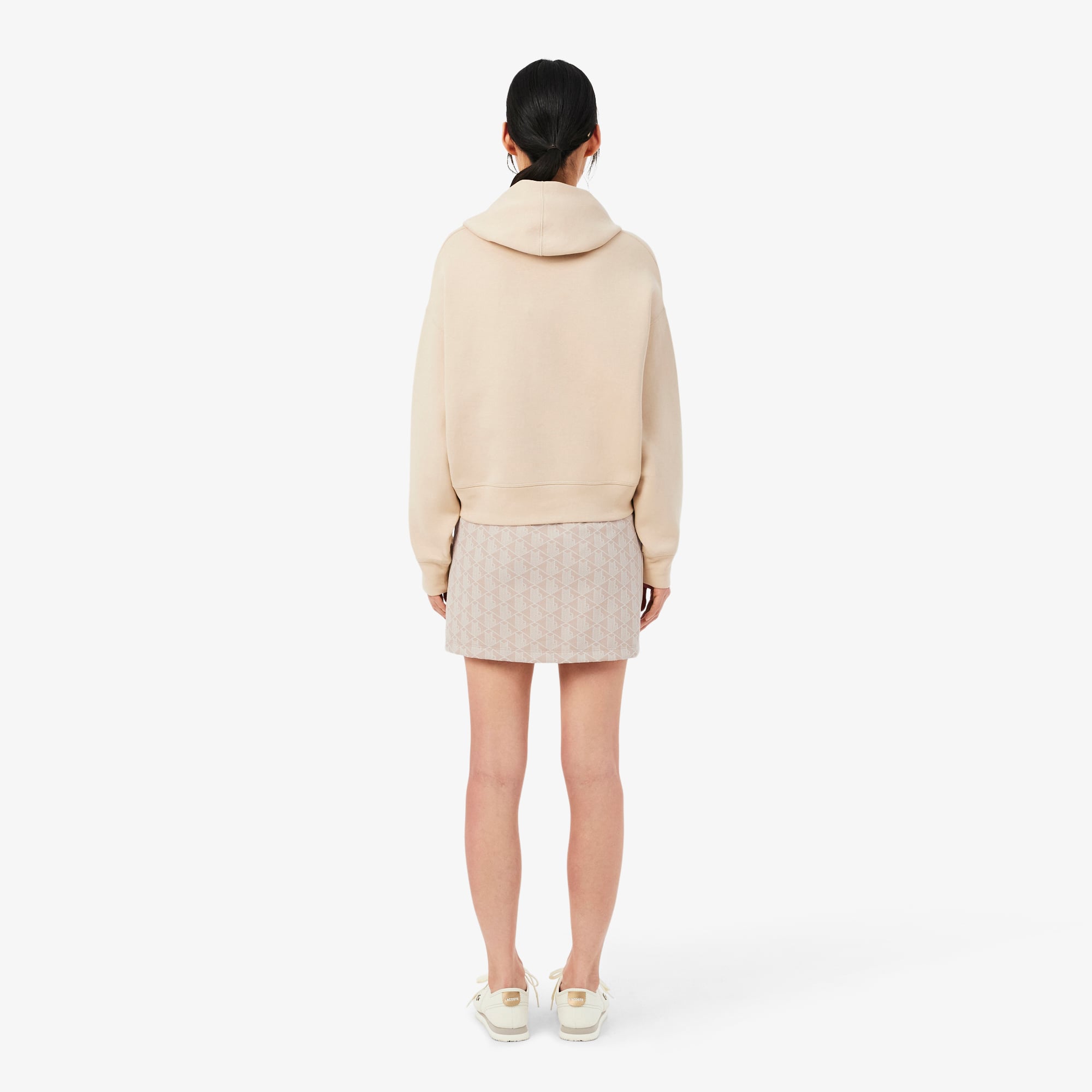 Thumbnail - Lacoste Rock aus Jacquard mit Monogramm - Beige / Blanc Size 34