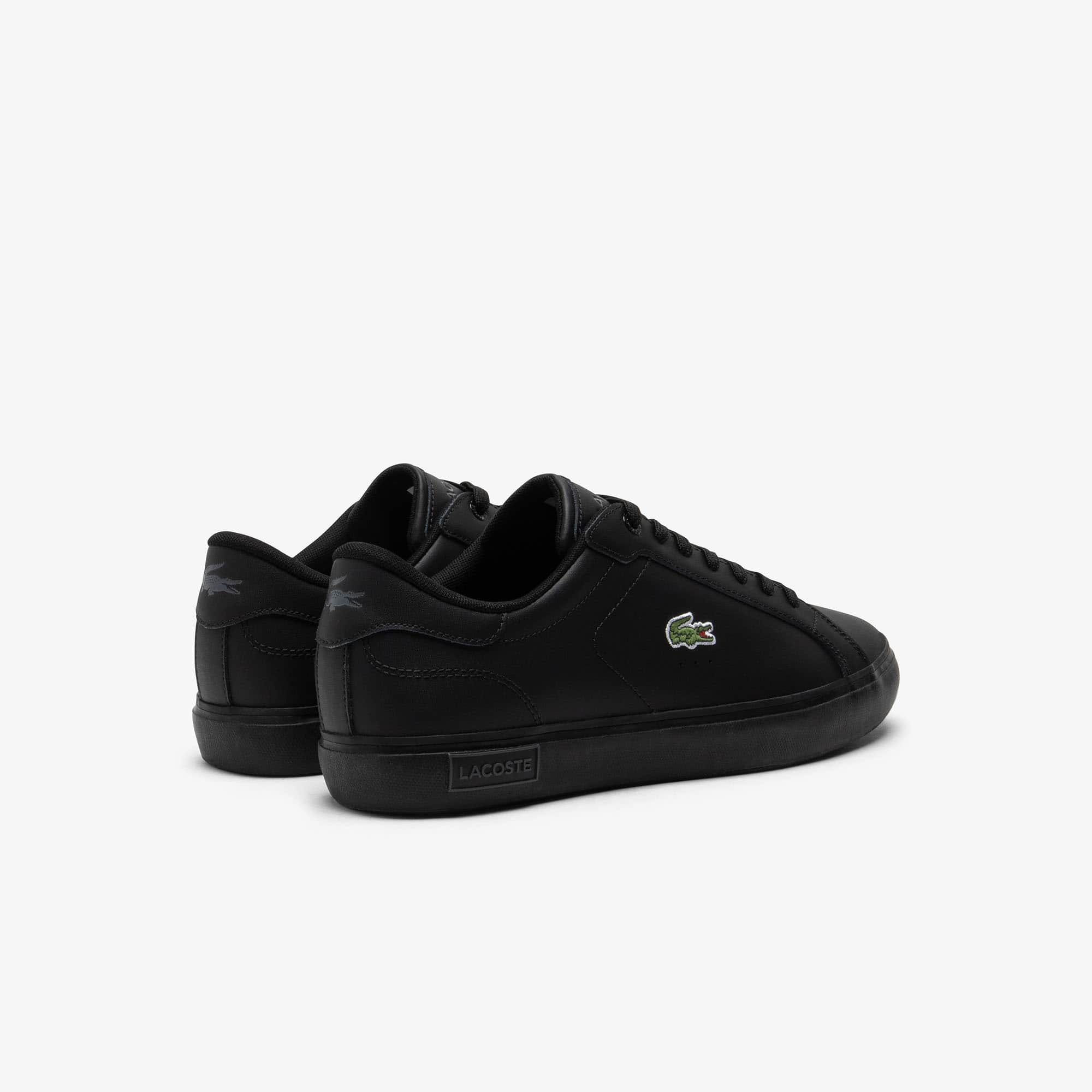 Thumbnail - Lacoste Herren-Sneakers Powercourt aus Leder - BLACK / BLACK Size 44.5