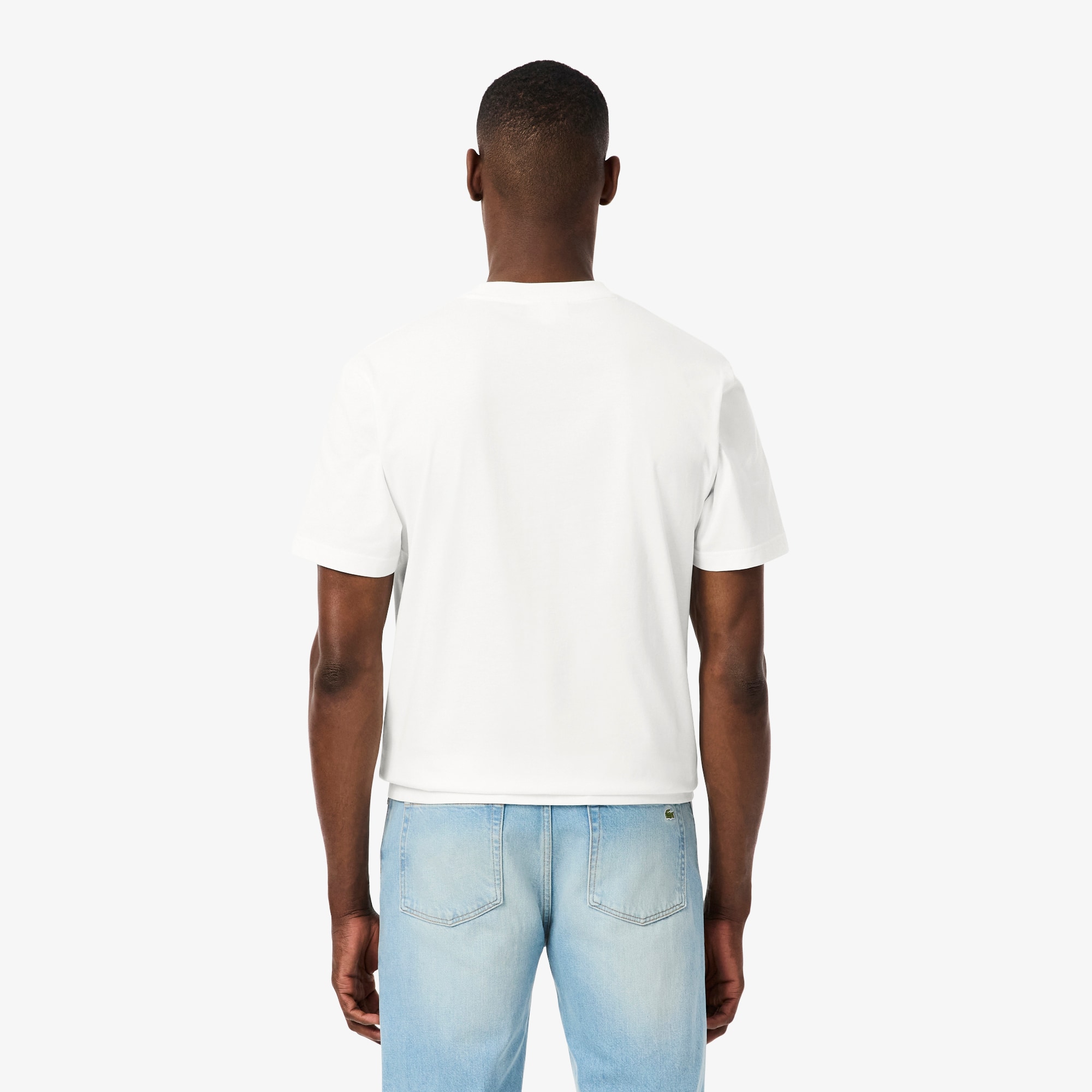 Thumbnail - Lacoste T-Shirt aus Jersey mit Colorblock-Design - Weiß / Khaki Grün / Lila Size M