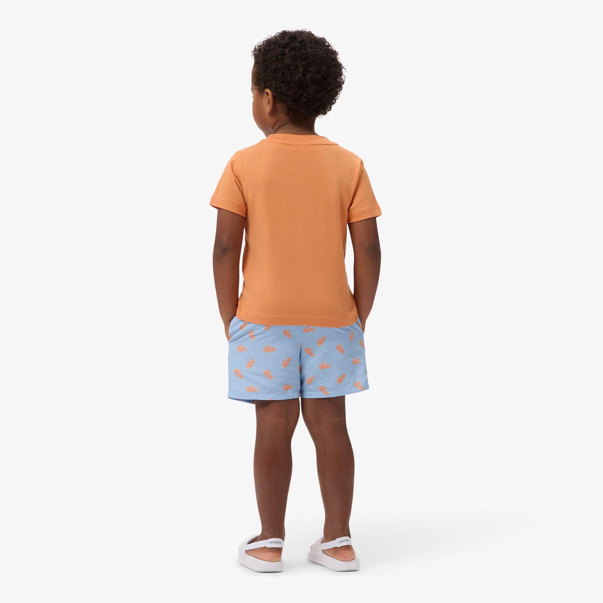 Thumbnail - Lacoste Einfarbige Badehose aus Taft - Hellblau Size 3 - 3A