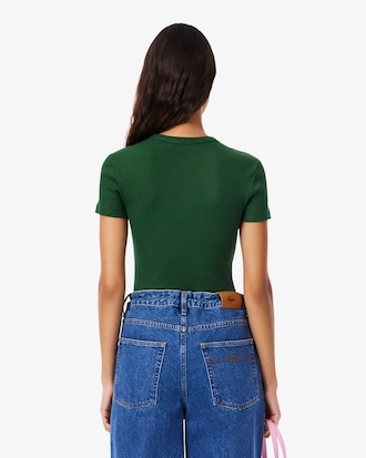 Slim Fit-T-Shirt aus gerippter Baumwolle