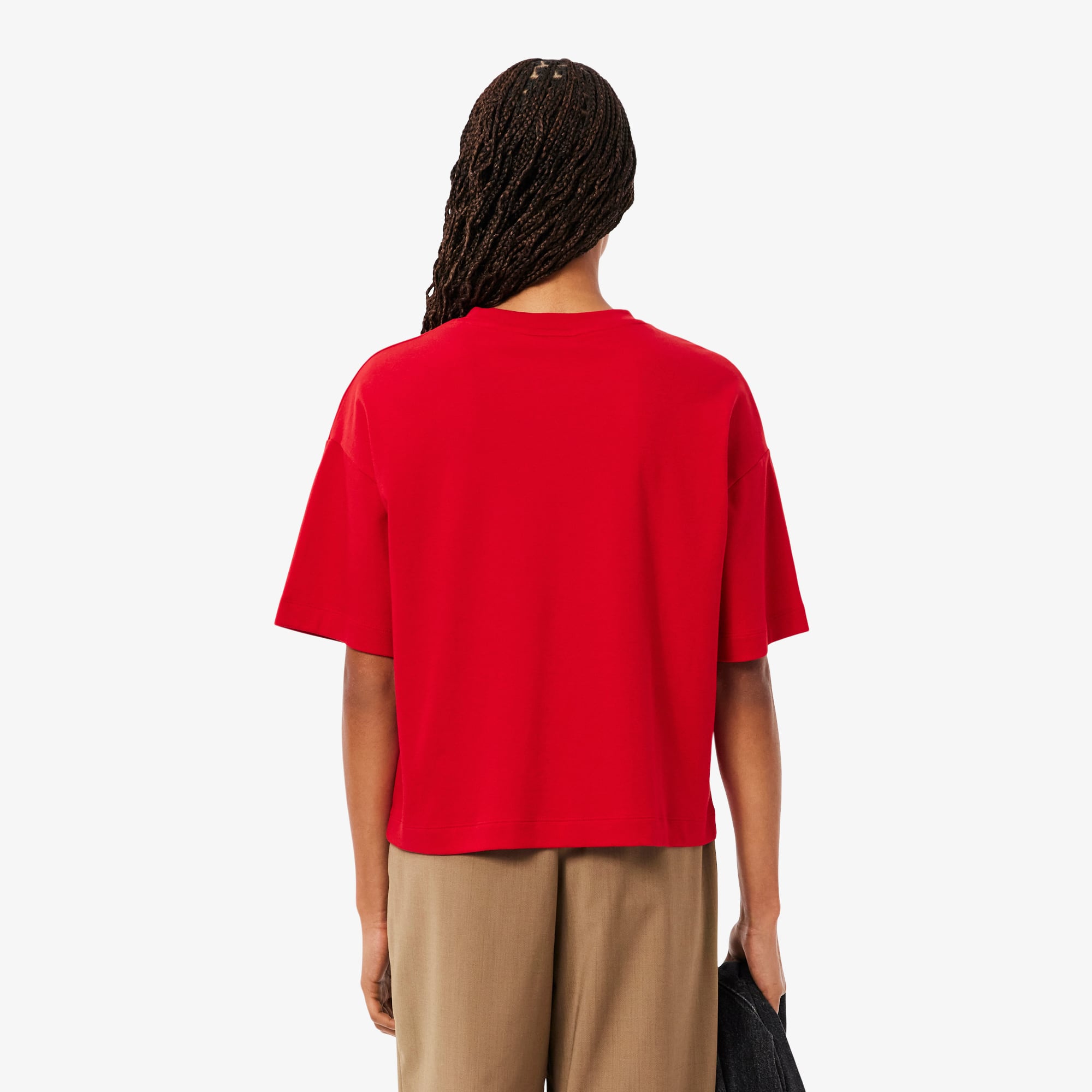 Thumbnail - Lacoste Relaxed Fit-T-Shirt mit Krokodil und Landschaft - Rot Size 42