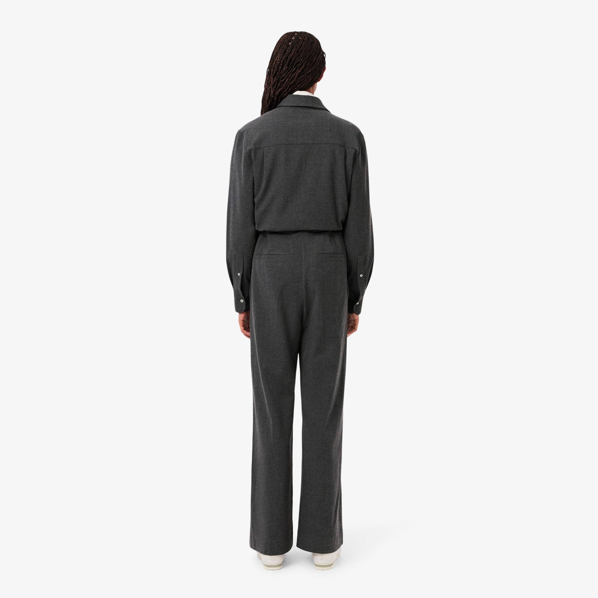 Thumbnail - Lacoste Overall aus Flanell mit langen Ärmeln - Heidekraut Grau Size 34