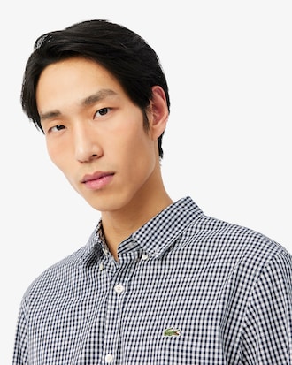 Kariertes Regular Fit-Hemd aus Popeline
