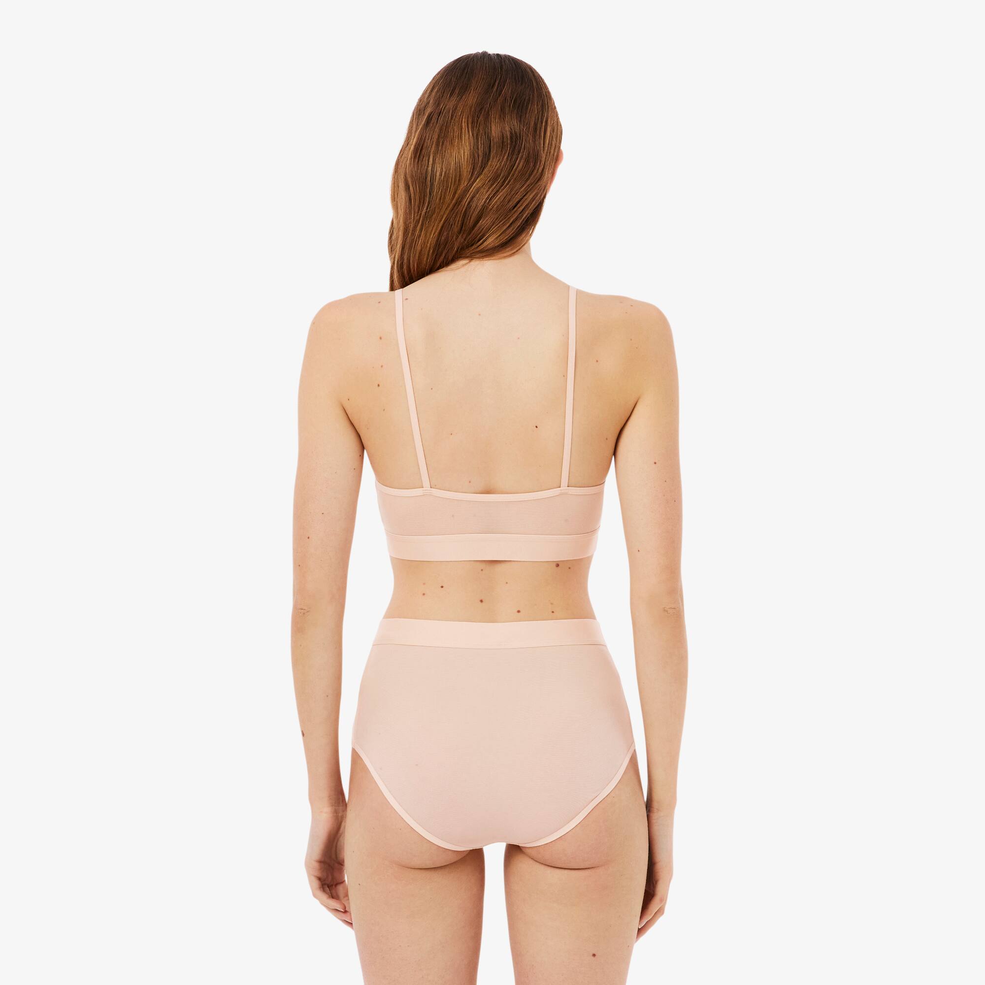 Thumbnail - Lacoste Mesh-Bralette mit Krokodil-Detail - Beige Size S