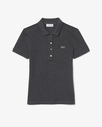 Slim Fit Damen LACOSTE Poloshirt aus Stretch-Baumwoll-Piqu&eacute;