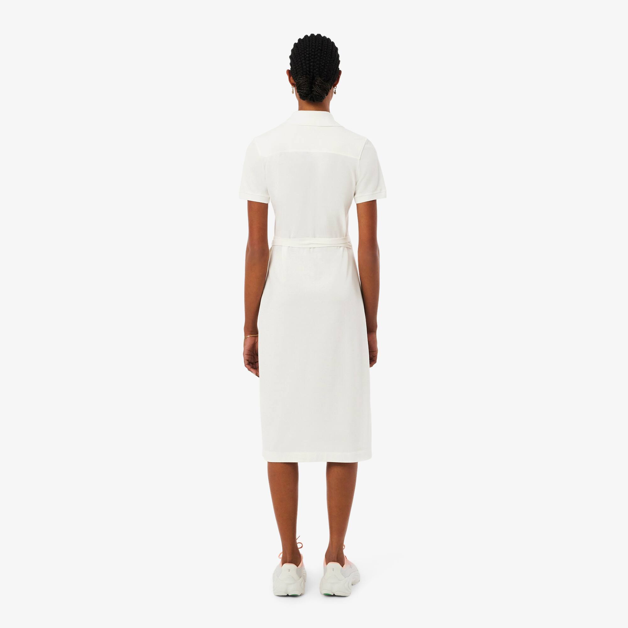 Thumbnail - Lacoste Polo-Wickelkleid aus dehnbarem Mini Piqué - Weiß Size 36