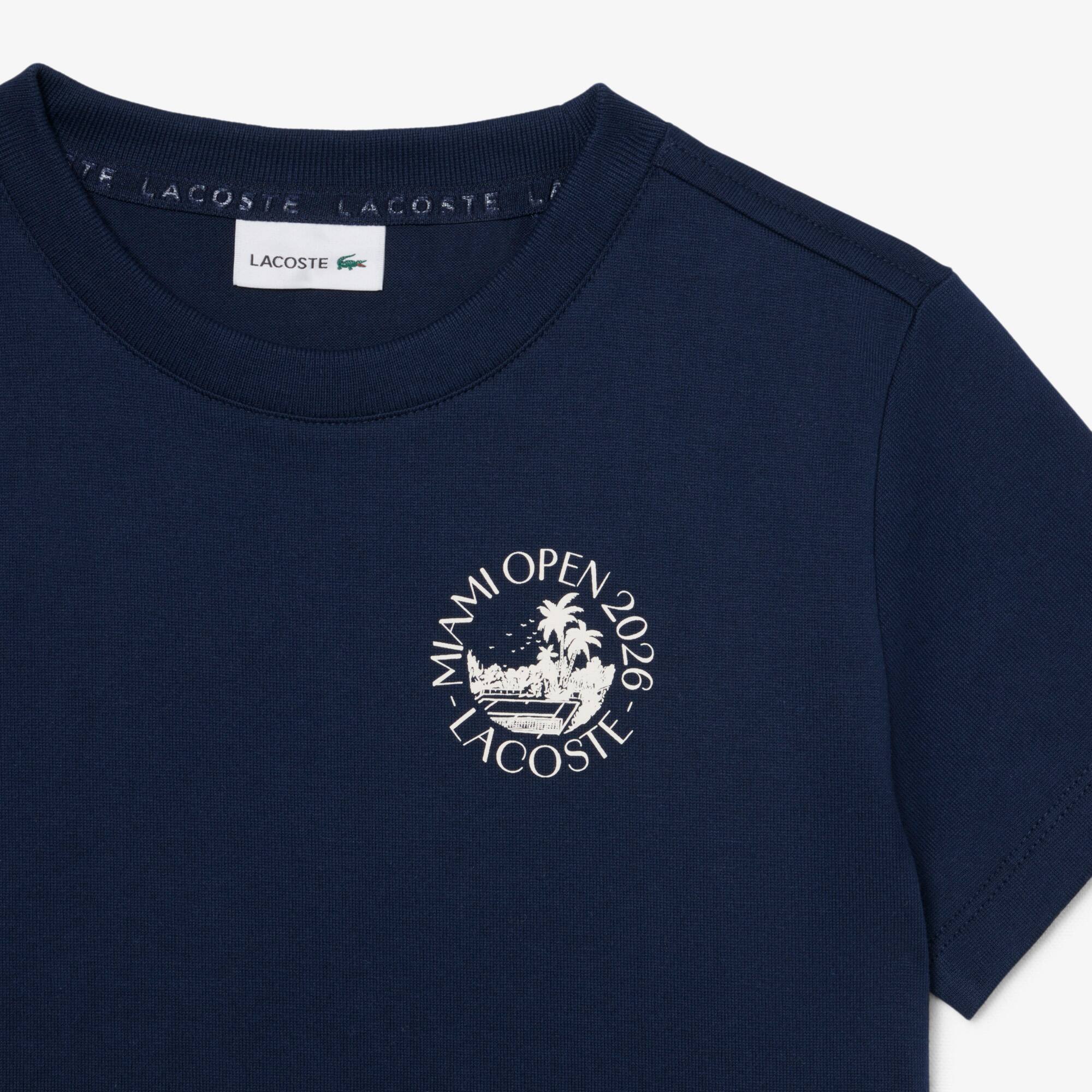 Thumbnail - Lacoste T-Shirt Miami Open Edition mit Print - Navy Blau Size 2 - 2A