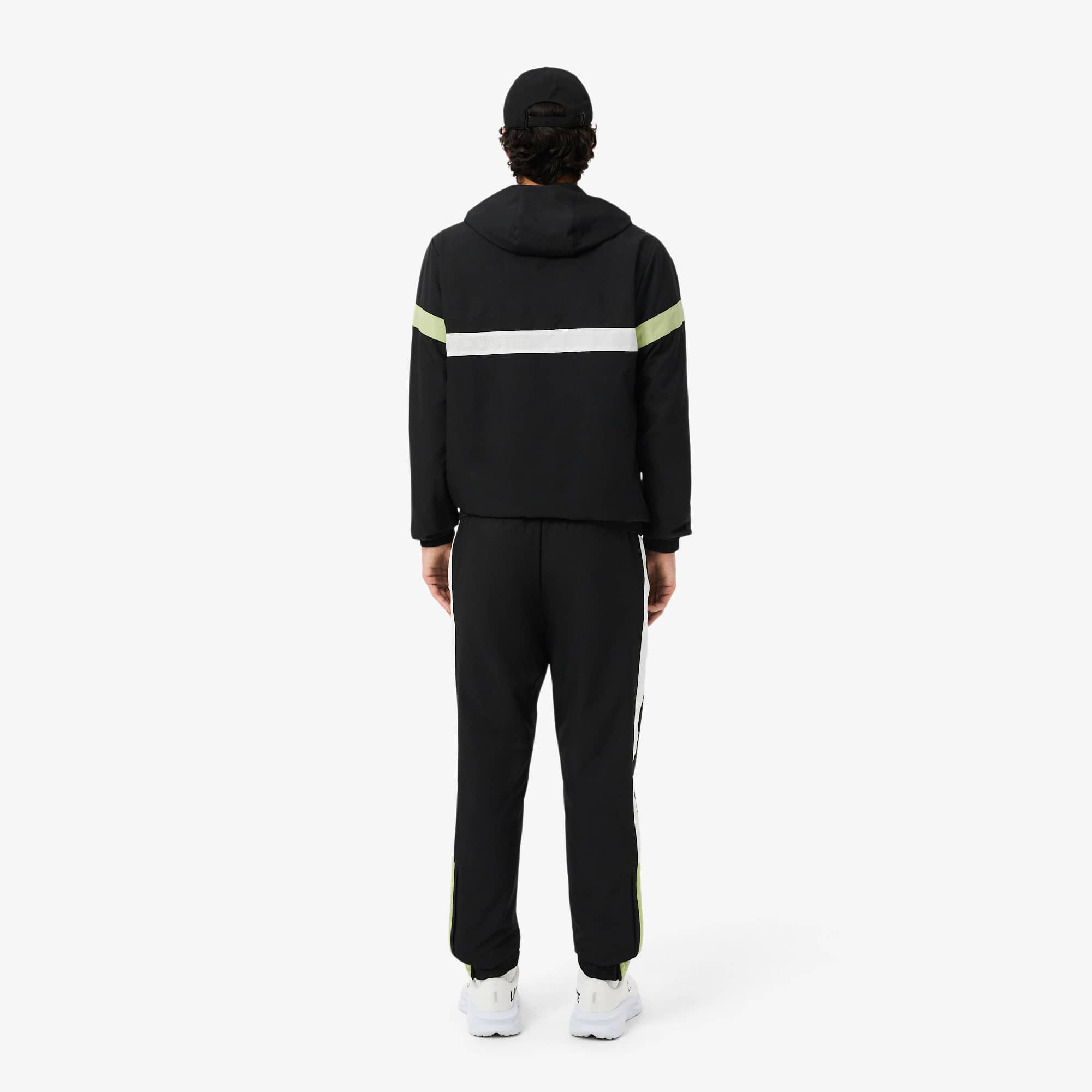 Thumbnail - Lacoste Sport-Trainingsanzug mit Colorblock-Design - Schwarz / Weiß Size L