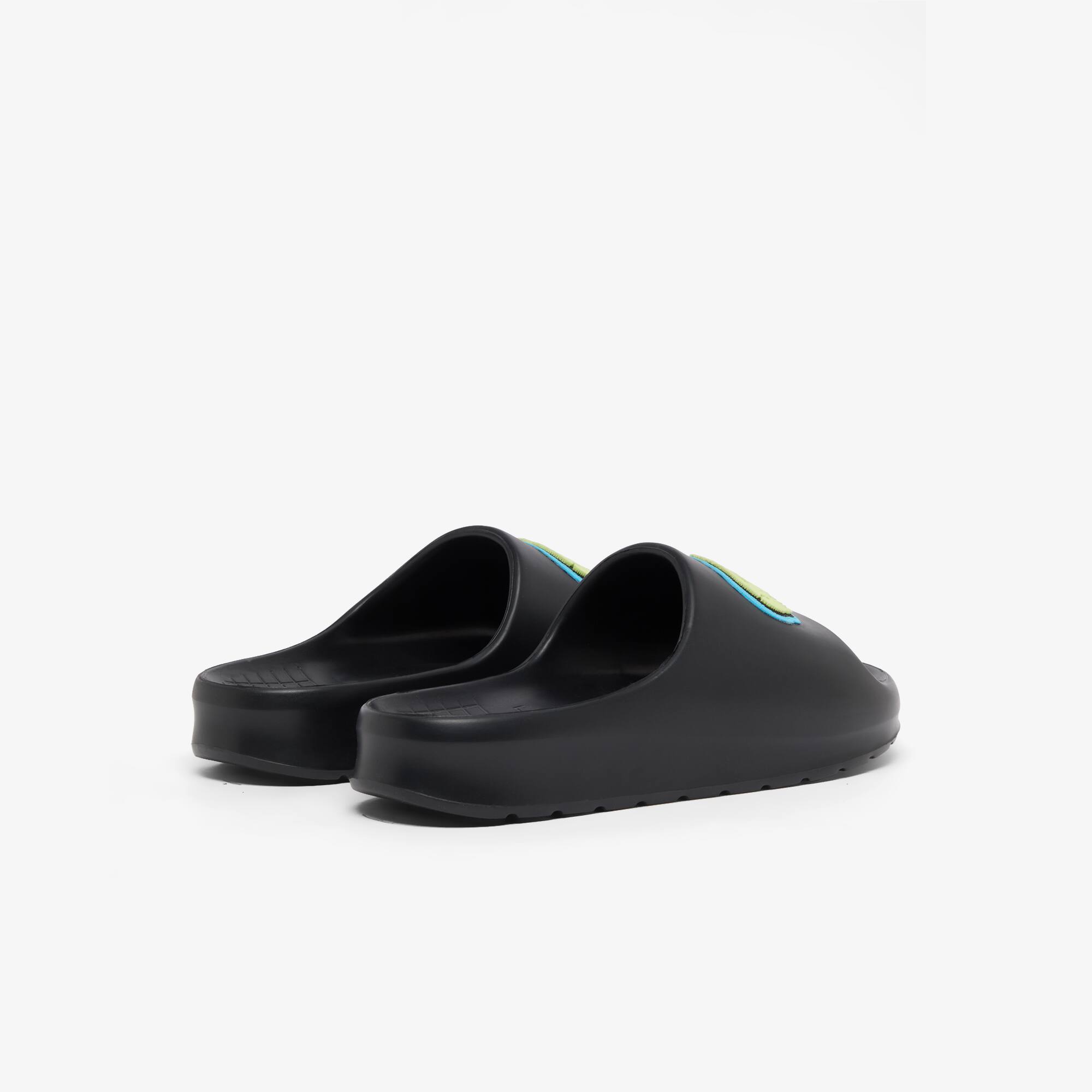 Thumbnail - Lacoste Herren-Schlappen Serve Slide 2.0 - BLACK/BLUE Size 42
