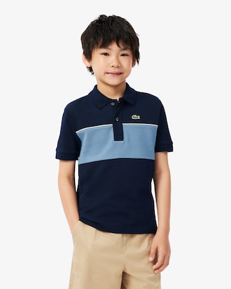 Polohemd aus Petit Piqu&eacute; mit Kontrastband