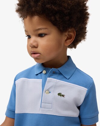 Polohemd aus Petit Piqu&eacute; mit Colorblock-Design