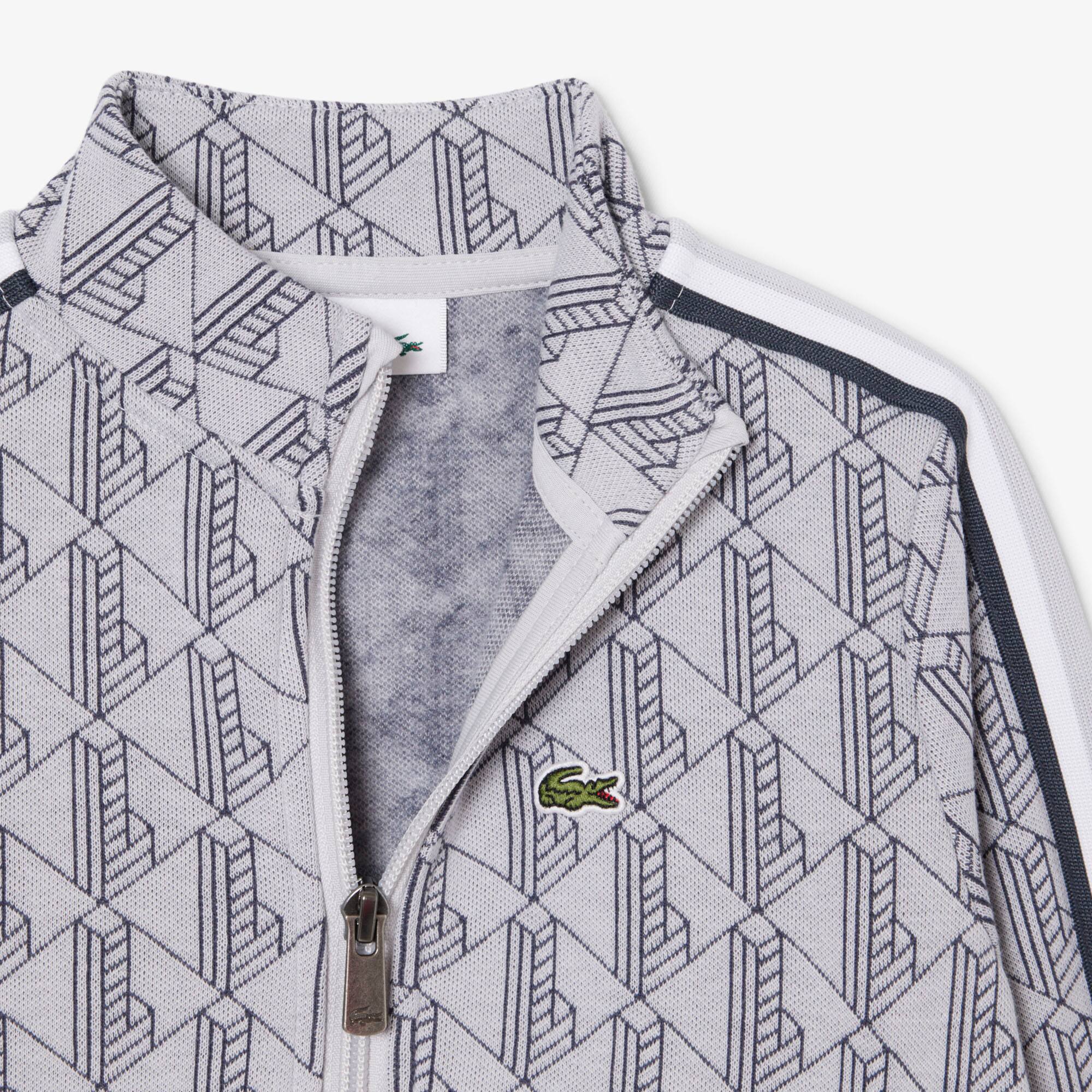 Thumbnail - Lacoste Unisex-Sweatshirt mit Monogramm, Reißverschluss und hohem Kragen - Hellgrau Size 2 - 2A