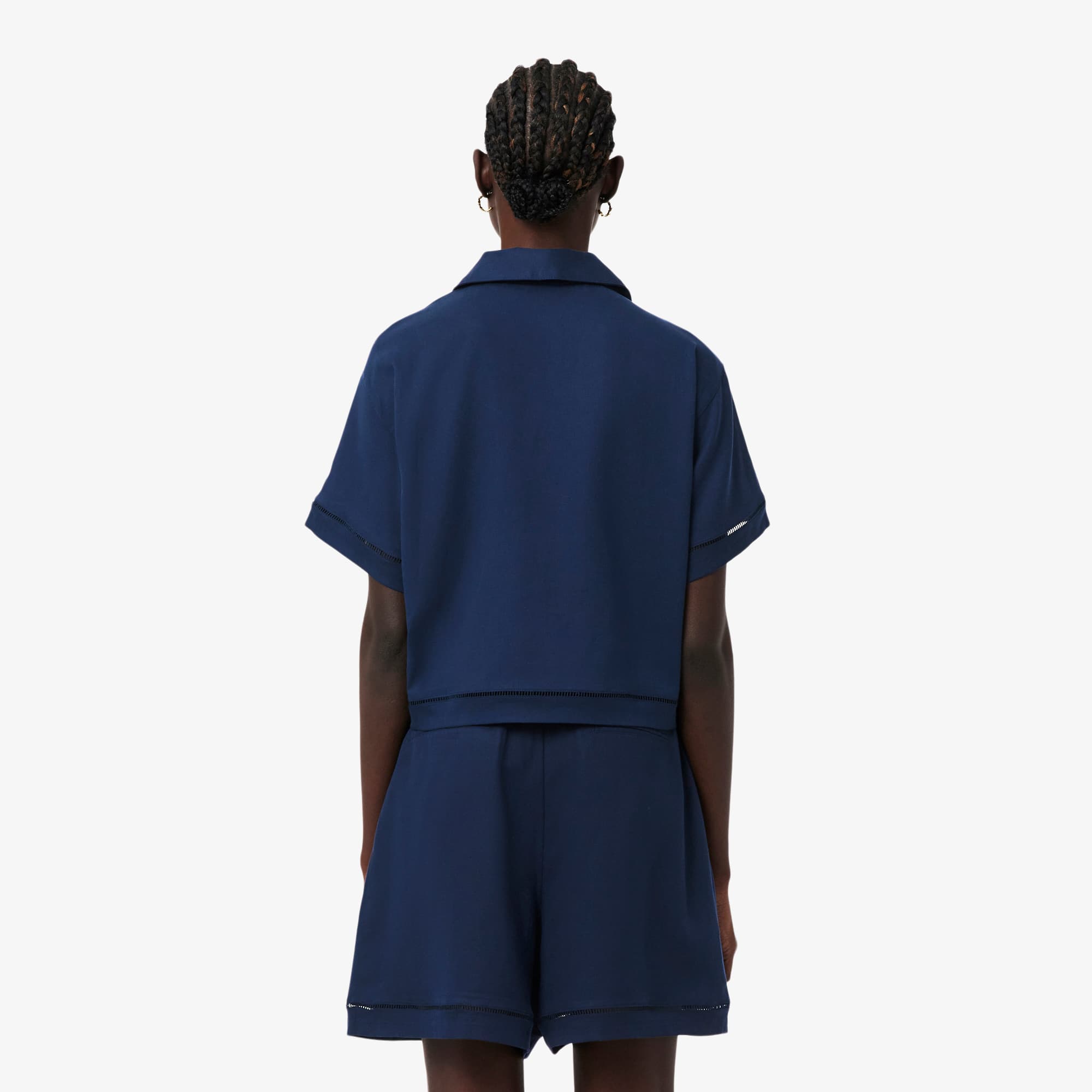 Thumbnail - Lacoste Oversized-Polohemd aus fließendem Twill - Navy Blau Size 42
