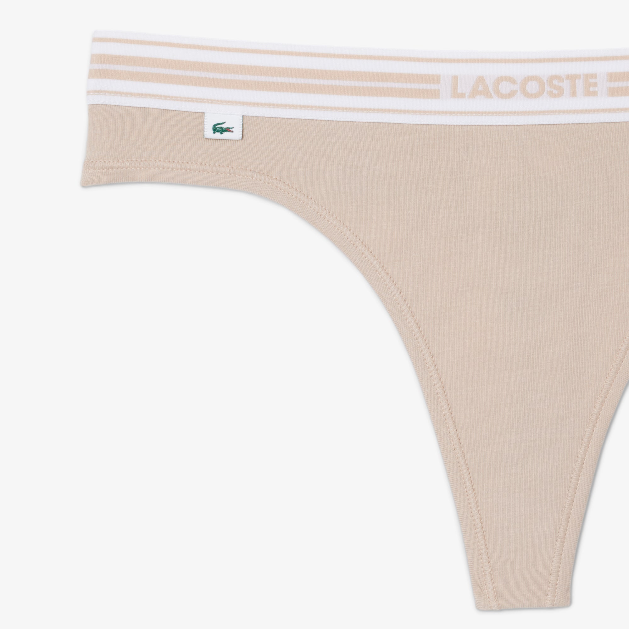 Thumbnail - Lacoste Tangas aus Stretch-Baumwolle - Beige Size M