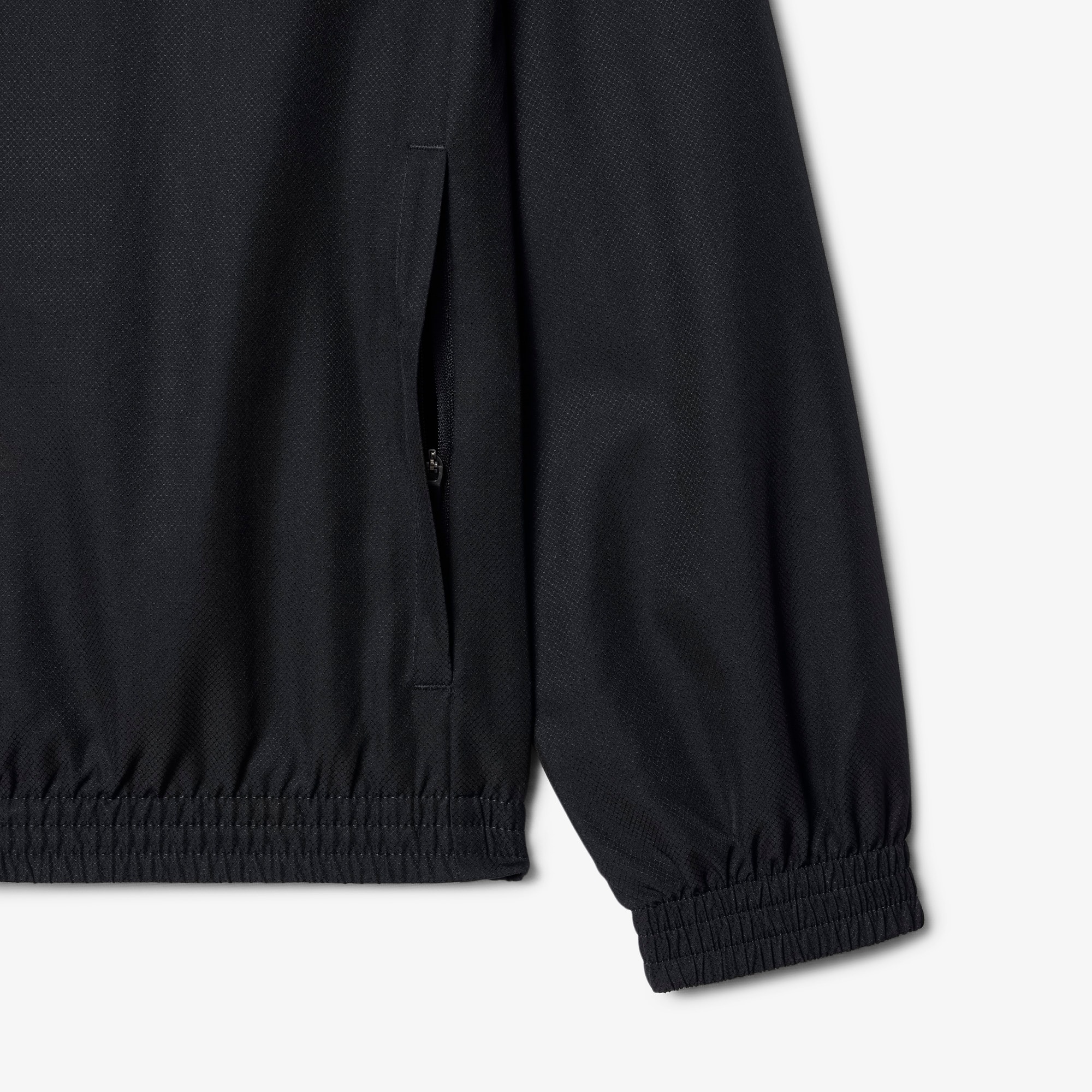 Thumbnail - Lacoste Wasserabweisende Tennisjacke mit Kapuze - Schwarz / Blau / Weiß Size L
