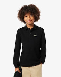Polohemd aus Petit Piqu&eacute; mit langen &Auml;rmeln