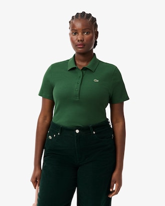 Slim Fit-Polohemd L.12.D aus gerippter Baumwolle