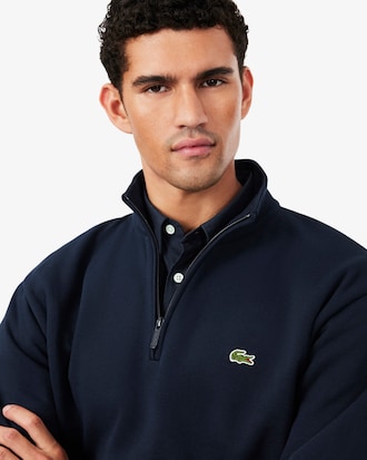 Sweatshirt aus Fleece mit Kragen und Rei&szlig;verschluss