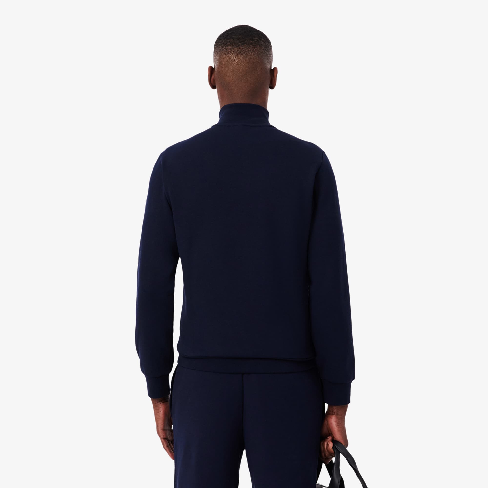 Thumbnail - Lacoste Sweatshirt aus Fleece mit hohem Kragen und Reißverschluss - Navy Blau Size 4XL