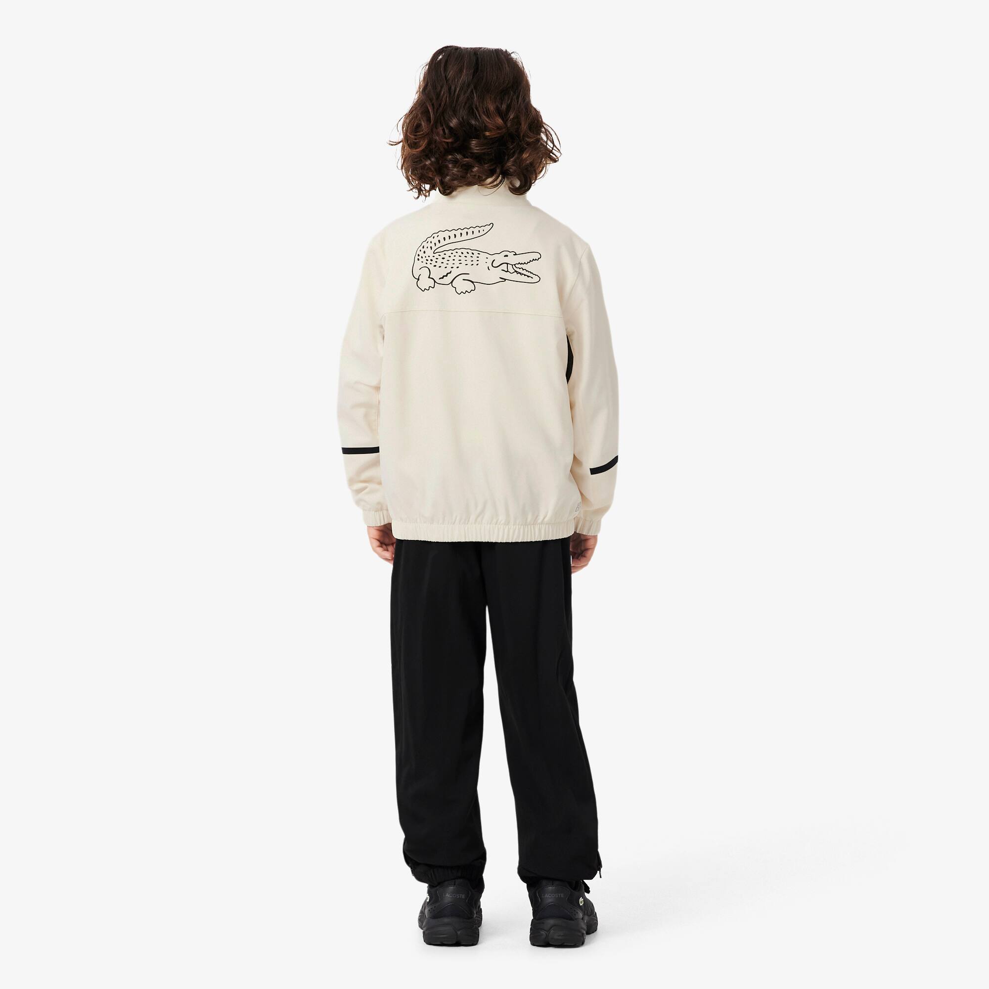 Thumbnail - Lacoste Tennis-Trainingsanzug mit Ultra Dry-Technologie - Weiß / Schwarz Size 9 - 10A