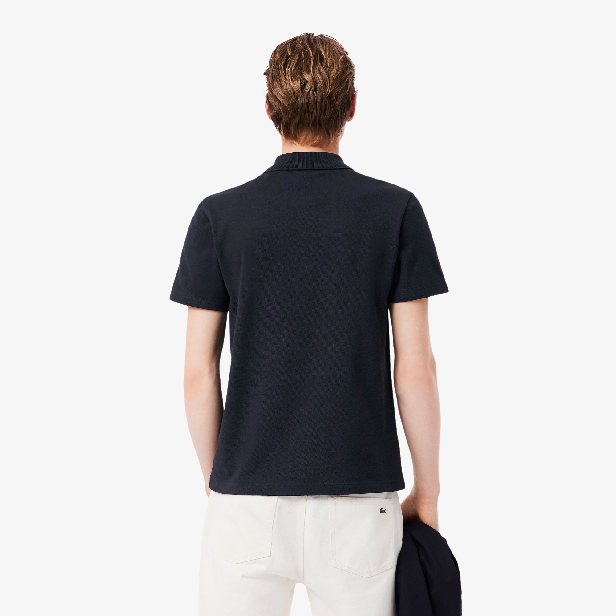 Thumbnail - Lacoste Regular Fit-Polohemd aus Piqué mit Colorblock-Design - Noir / Gris Fonce Size S