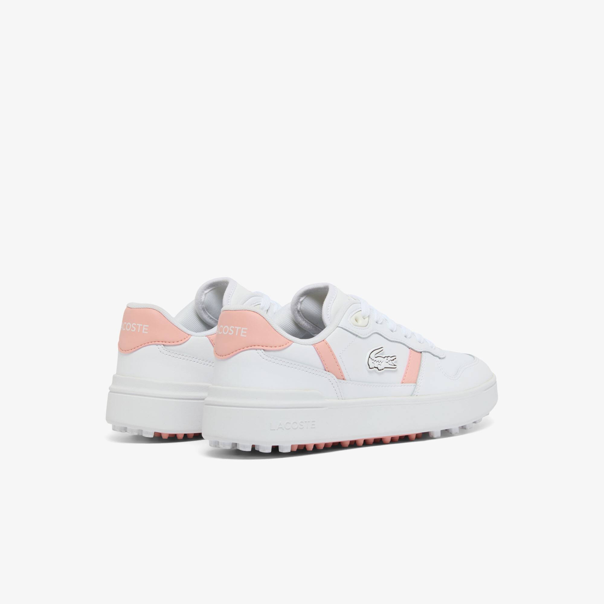 Thumbnail - Lacoste Damen-Golfschuhe T-Clip aus Leder - WHITE/PINK Size 39.5