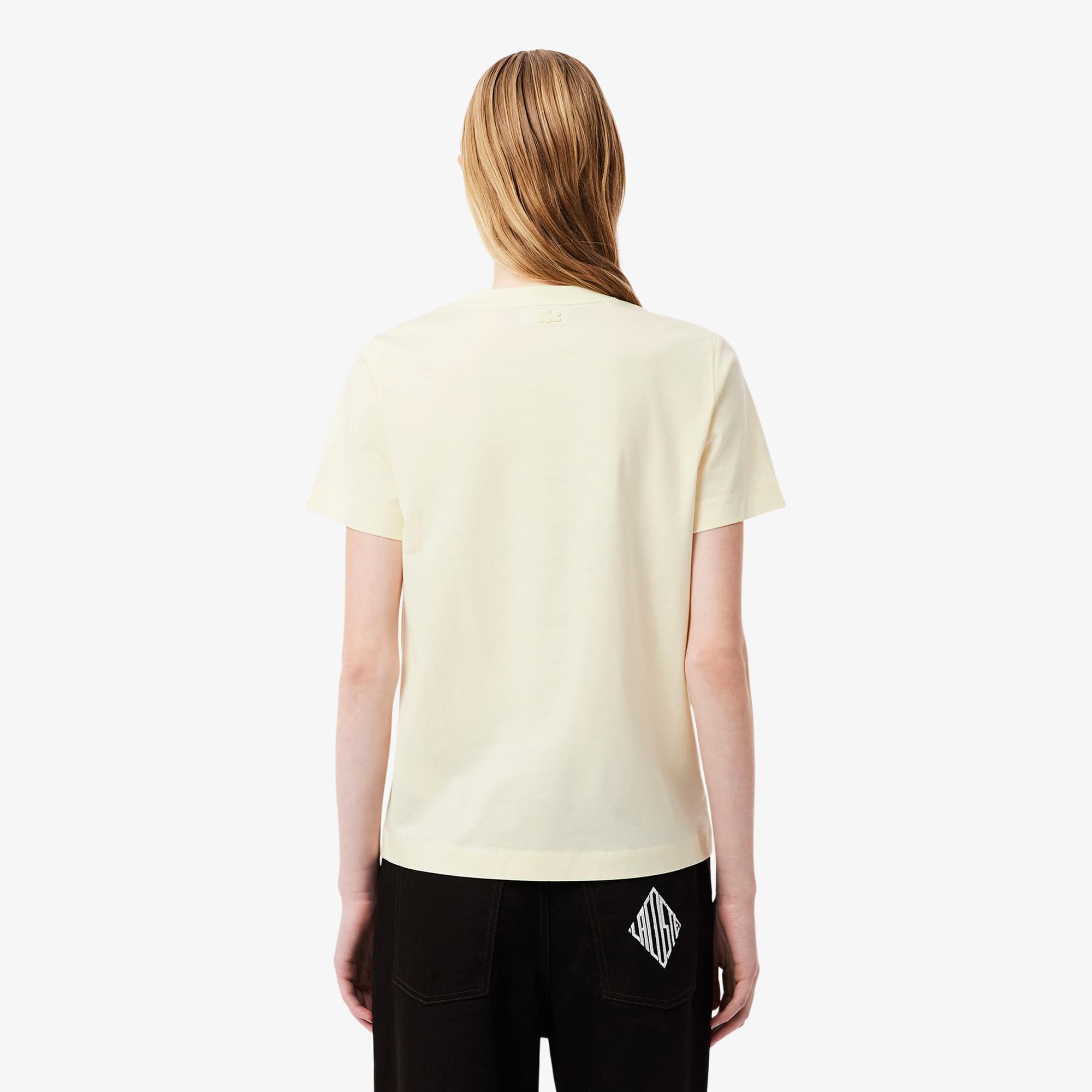 Thumbnail - Lacoste Lacoste Badge Cotton T-shirt - Lemon Beige Size 34