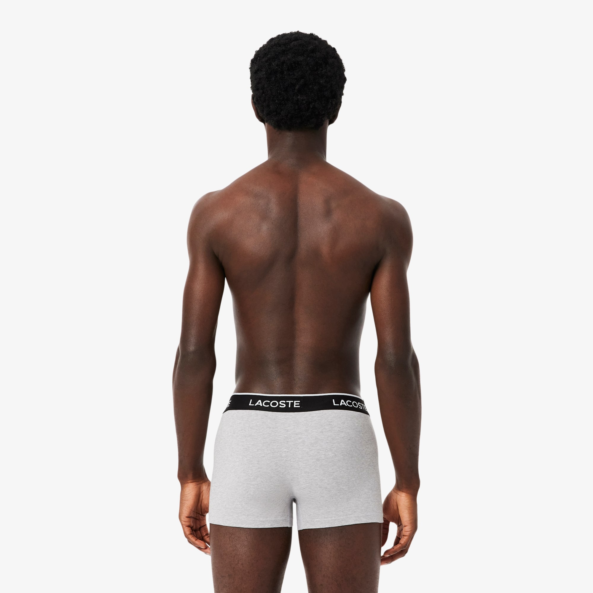 Thumbnail - Lacoste 3er-Pack Trunks aus Stretch-Baumwolle - Gris Chine / Gris / Noir Size 6 - XL