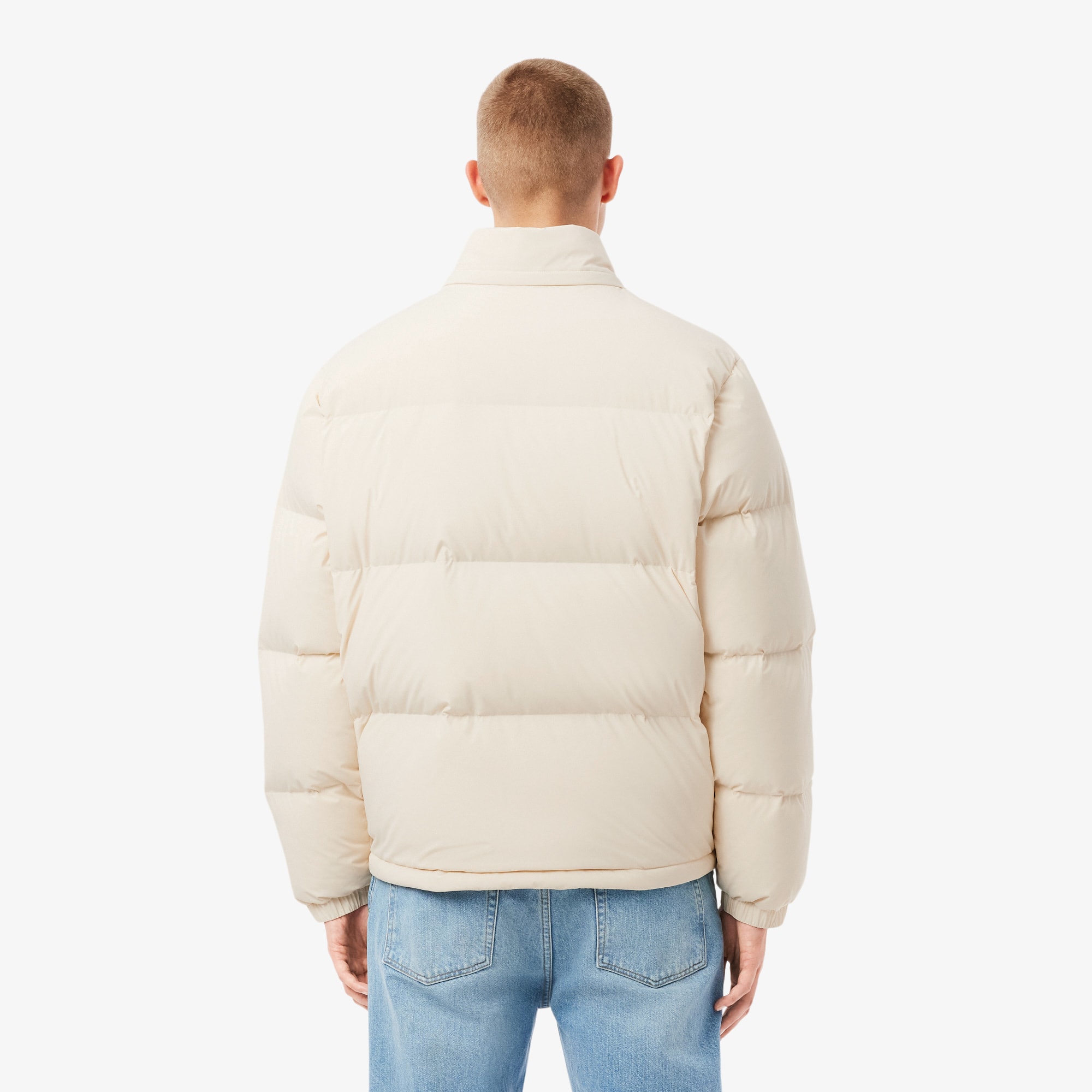 Thumbnail - Lacoste Wasserabweisende Daunenjacke mit Kapuze - Creme Size 44 - XS