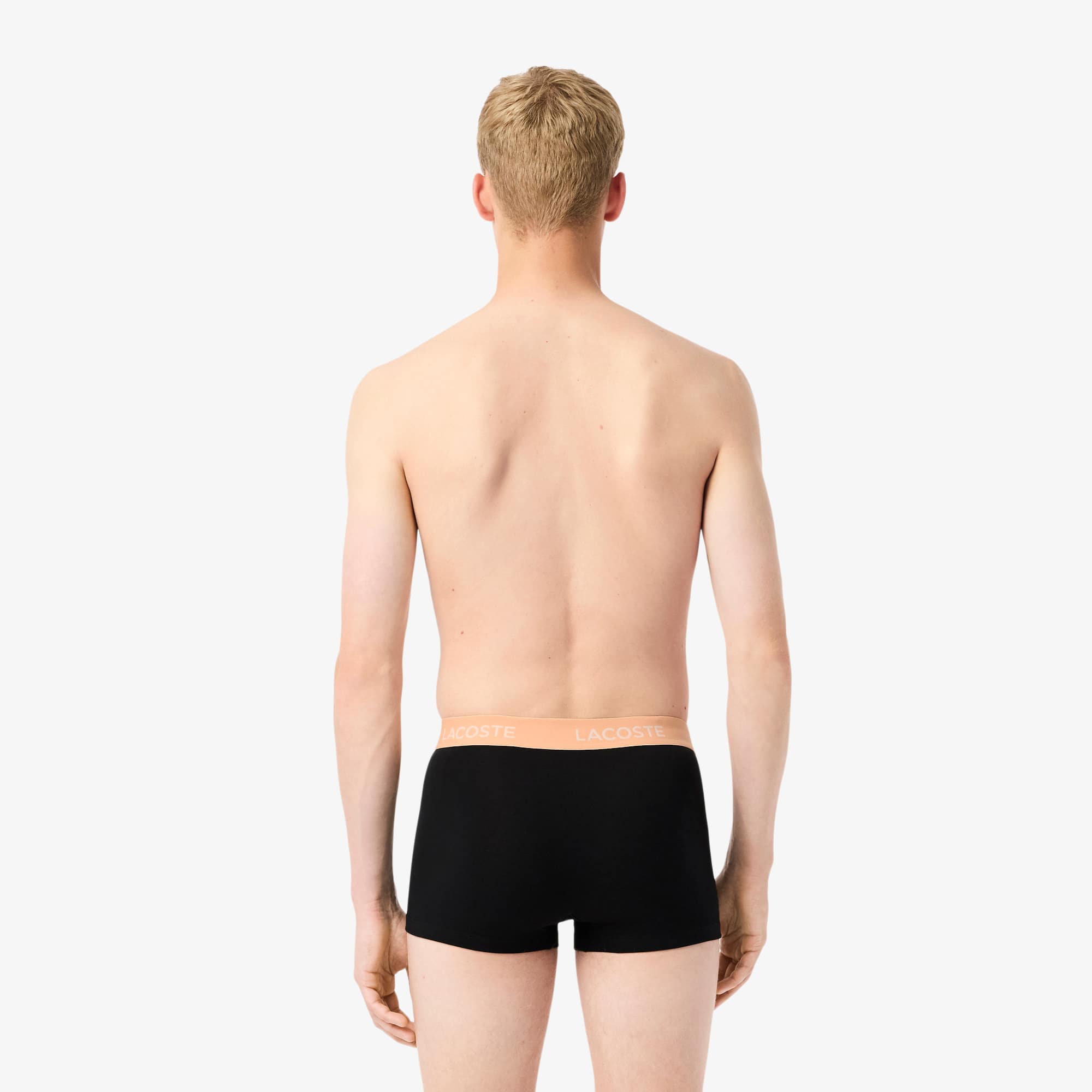 Thumbnail - Lacoste 5er-Pack Trunks aus Stretch-Baumwolle - Schwarz / Hell Orange / Rosa / Hellgrün / Rot / Schwarz Size S