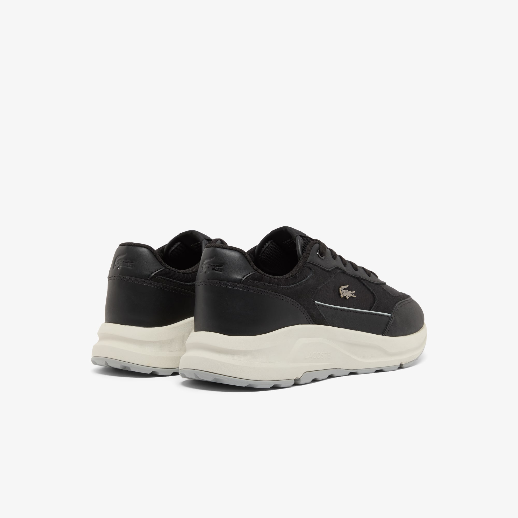 Thumbnail - Lacoste Herren-Sneakers Run Set aus Wildleder - BLACK/OFFWHITE Size 44.5