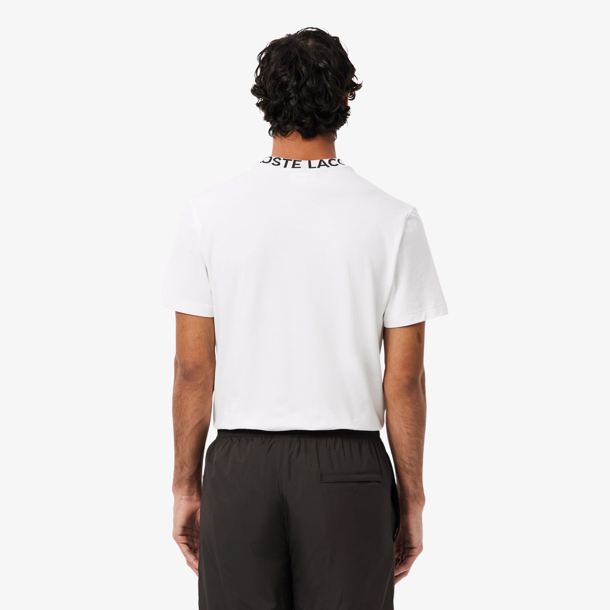 Thumbnail - Lacoste T-Shirt aus Piqué mit Jacquard-Branding - Weiß Size M