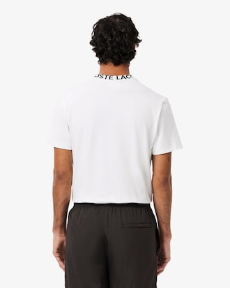 T-Shirt aus Piqu&eacute; mit Jacquard-Branding