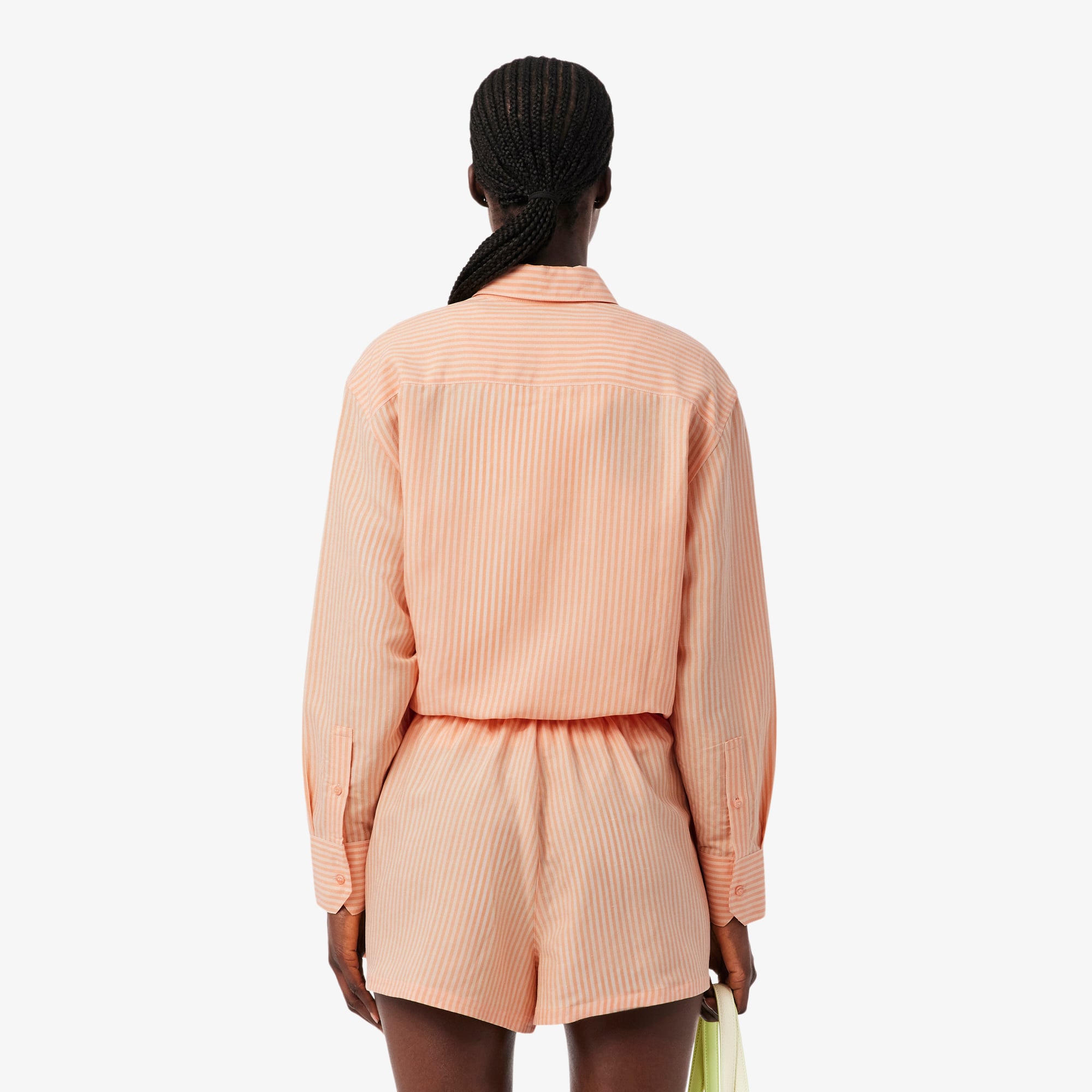 Thumbnail - Lacoste Oversized-Hemd aus Leinenmischung - Rose / Orange Size 32