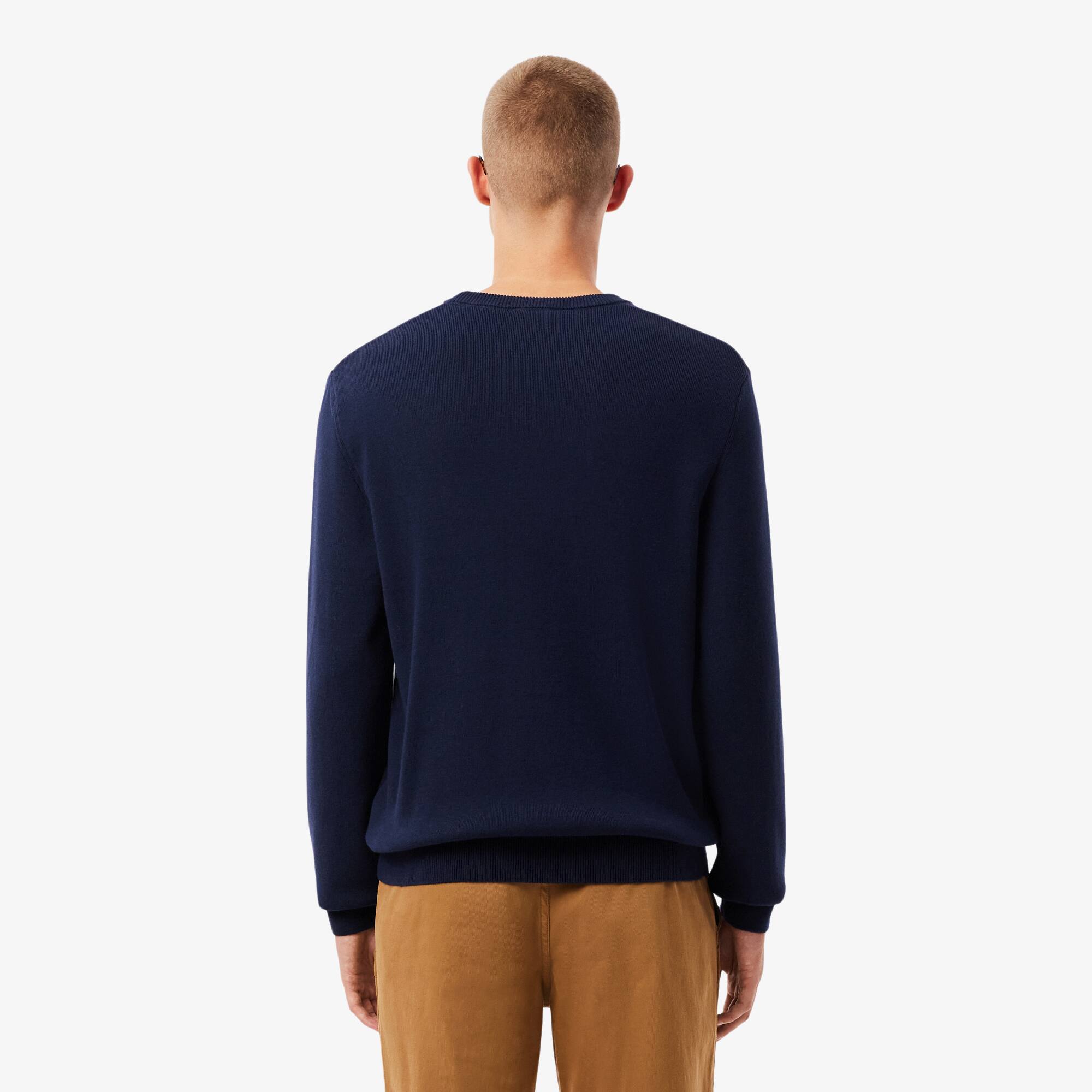 Thumbnail - Lacoste Französischer Pullover mit Streifen - Navy Blau / Grün / Weiß / Gelb Size M