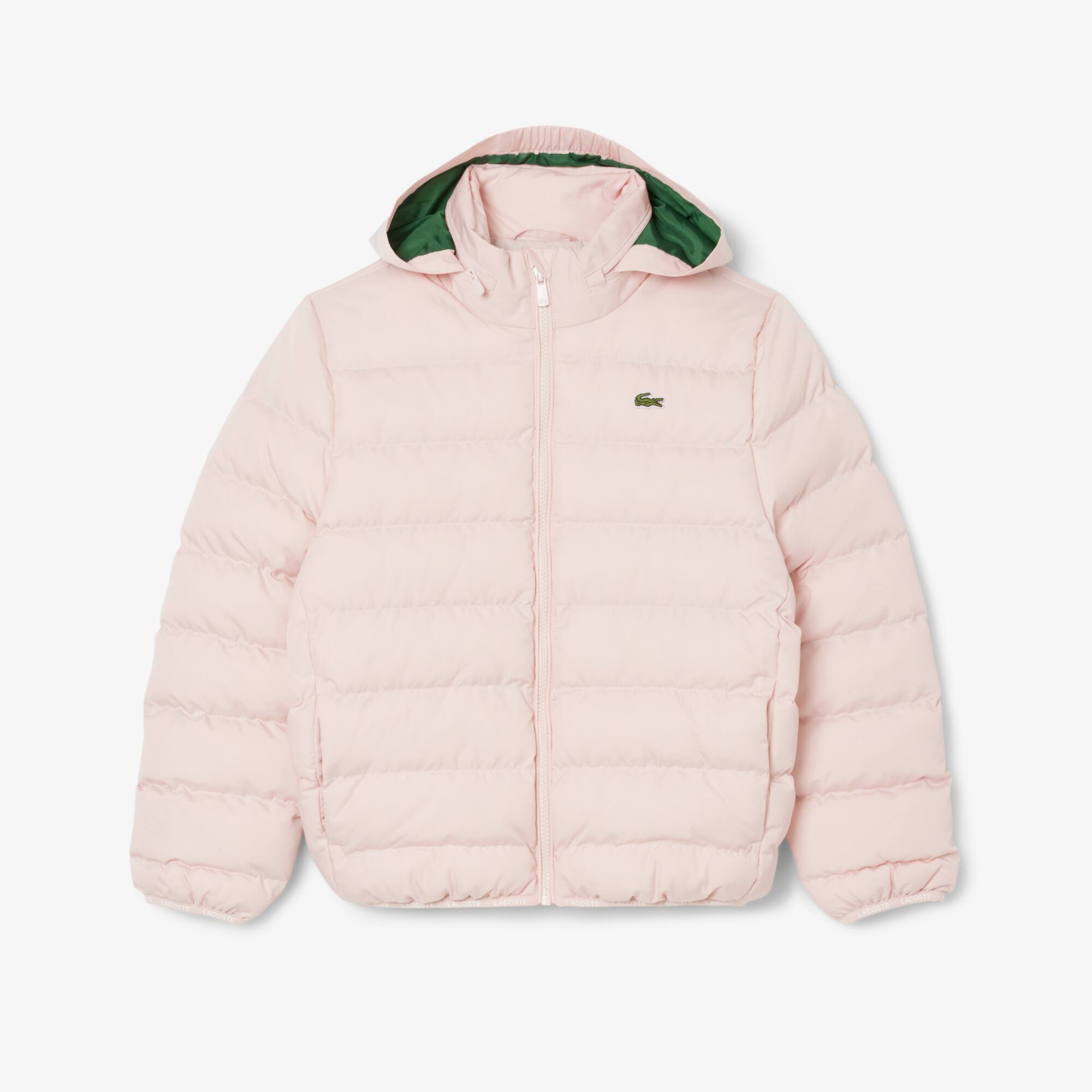 Thumbnail - Lacoste Puffer-Jacke aus Diamant-Taft mit Kapuze - Hellrosa Size 10 - 12A