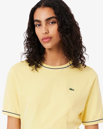 T-Shirt-Kleid mit Kontrasteinfassung aus Jersey